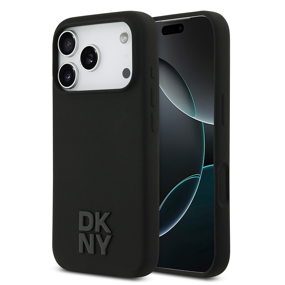 Apple iPhone 17 Pro Kılıf DKNY Orjinal Lisanslı M-safe Şarj Özellikli Metal Logolu Silikon Kapak