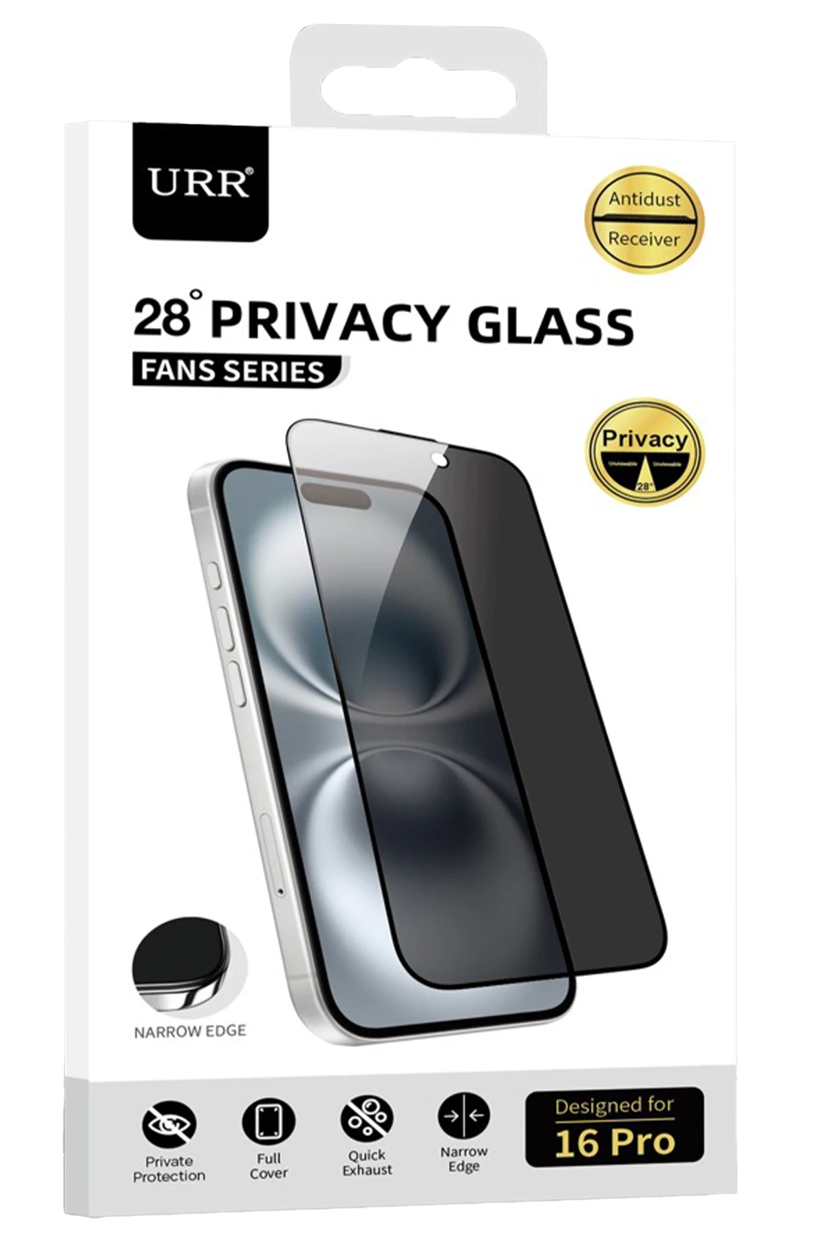 URR iPhone 15 Pro Fans Series Premium Hayalet Cam Ekran Koruyucu