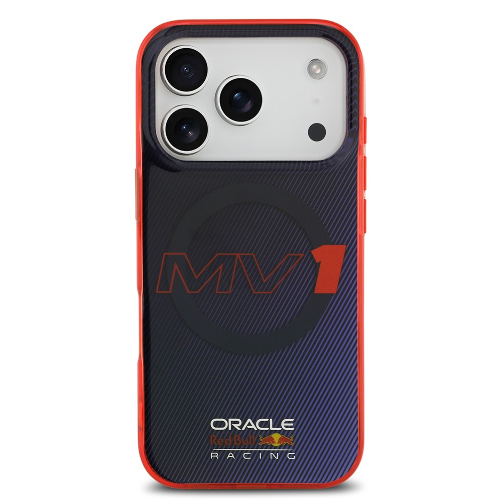 Apple iPhone 17 Pro Kılıf Redbull Orjinal Lisanslı M-safe Şarj Özellikli Çift Katmanlı Çizgi Desenli Sert PC MV Kapak