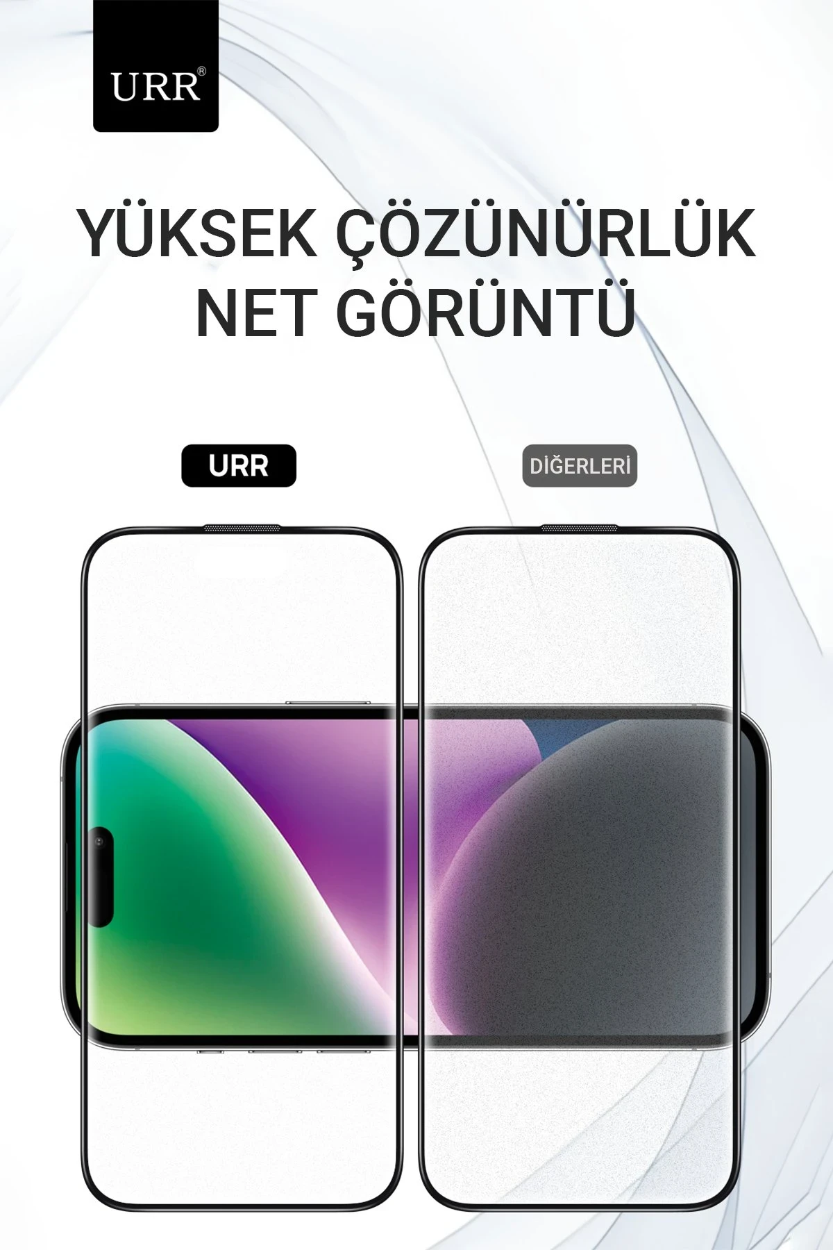 URR iPhone 15 Pro 3D Matte Antiglare Resin Edge Cam Ekran Koruyucu
