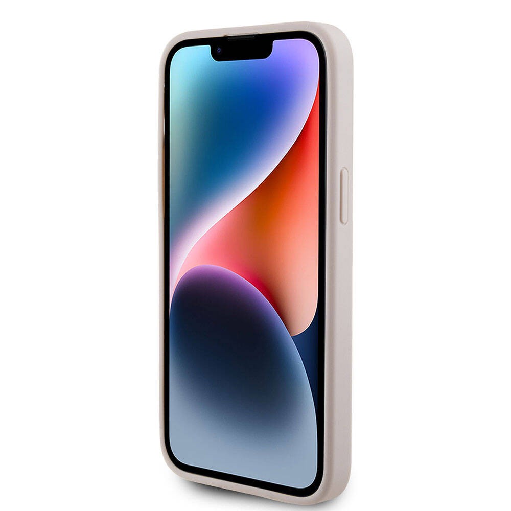 Apple iPhone 15 Pro Max Kılıf Guess Orjinal Lisanslı M-safe Şarj Özellikli Yazı Logolu Saffiano Kapak