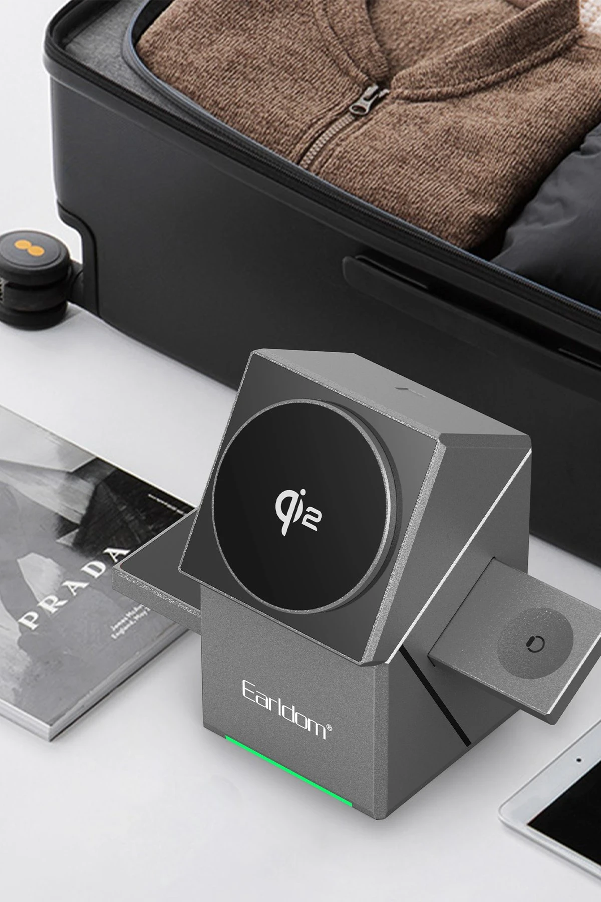 Earldom WC65 3in1 15W Telefon 2.5W Saat ve 5W Airpods İçin Kablosuz Şarj Standı