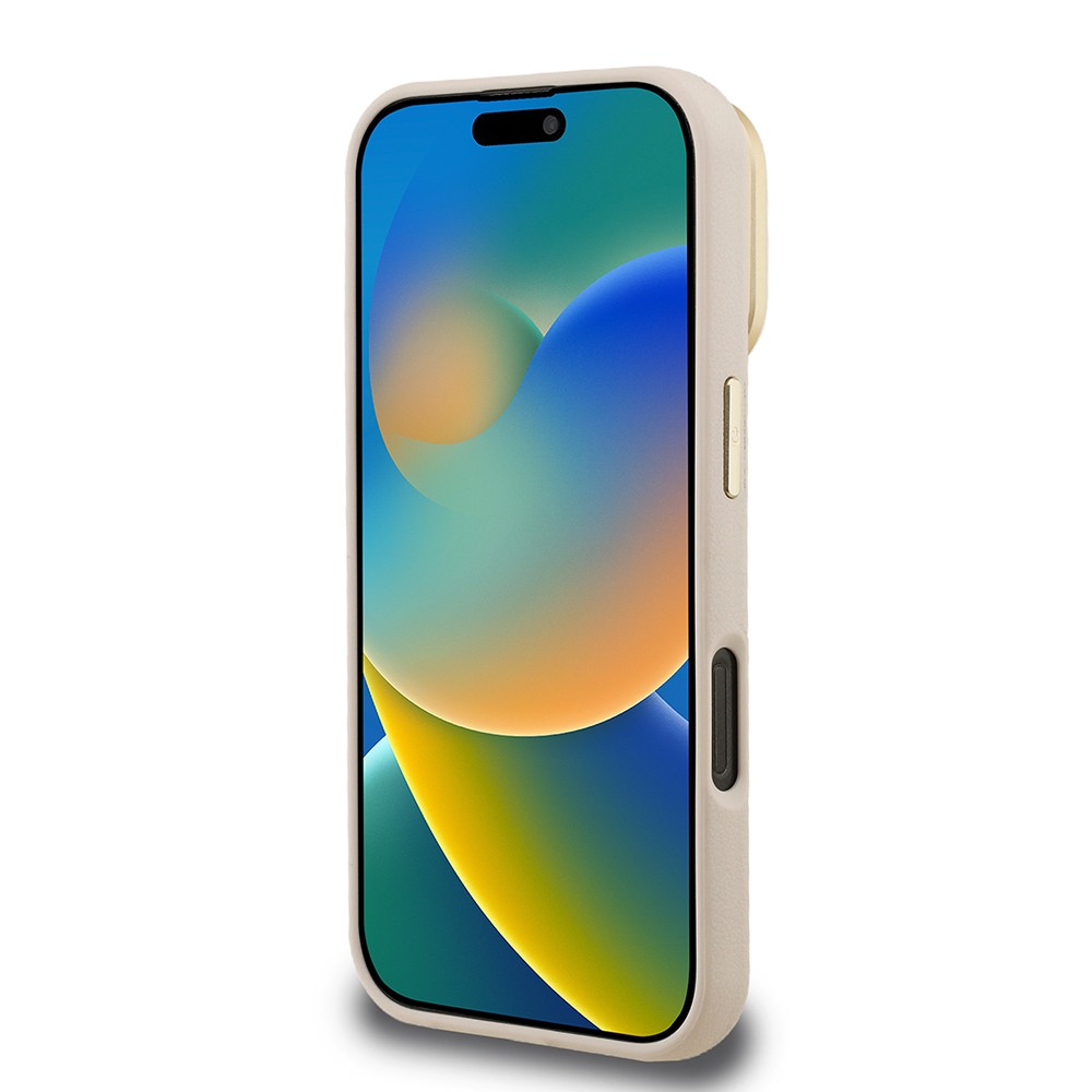 Apple iPhone 16 Kılıf Guess Orjinal Lisanslı Grained Yazı Logolu Kamera Standlı Kapak