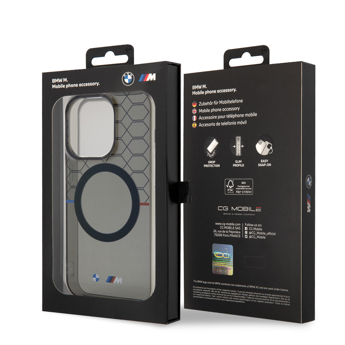 Apple iPhone 14 Pro Max Kılıf BMW M-safe Şarj Özellikli Transparan M Dizayn Kapak