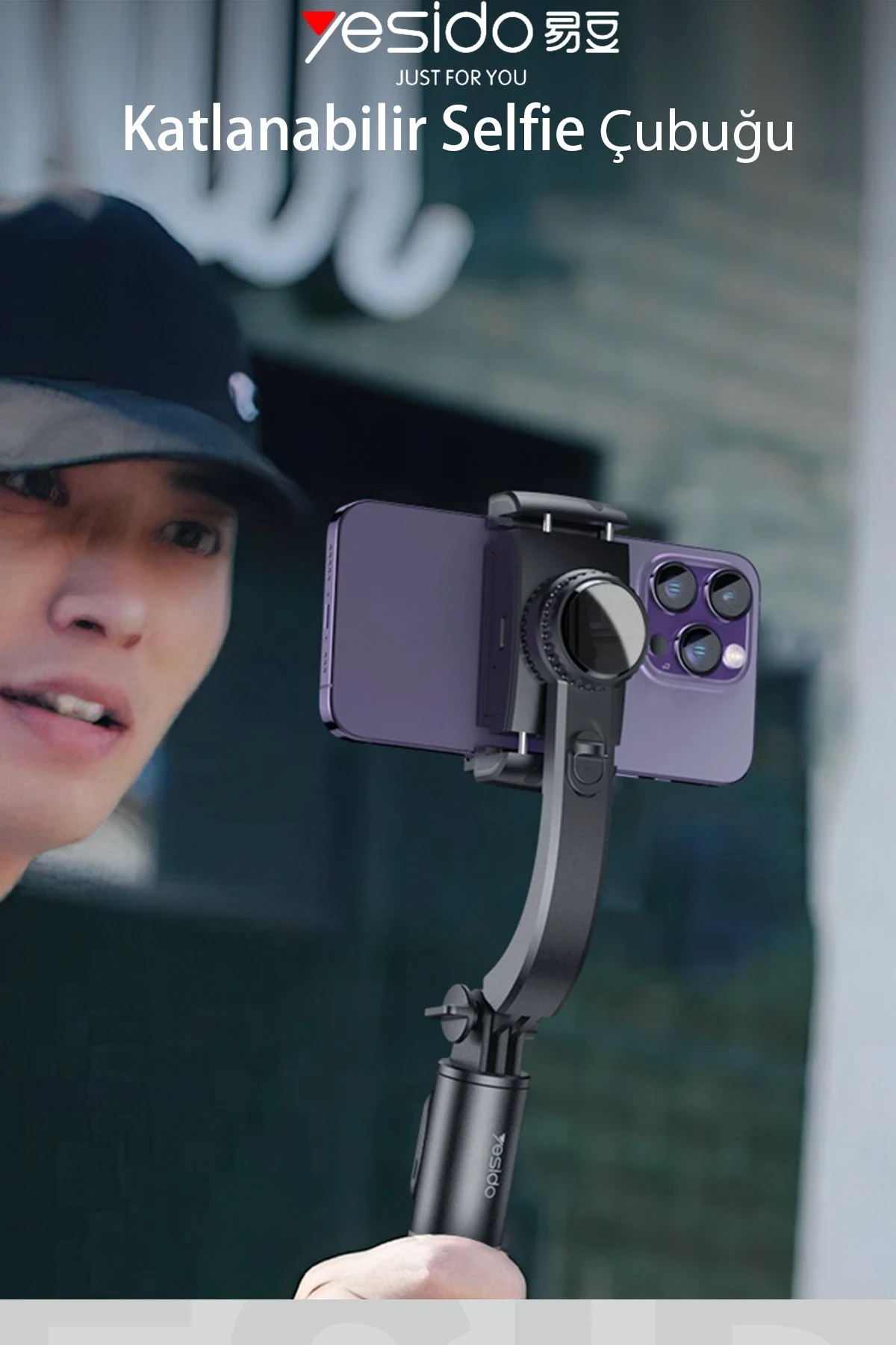 Yesido SF14 360 Derece Bluetooth 5.0 Kontrollü 75cm Selfie Gimbal