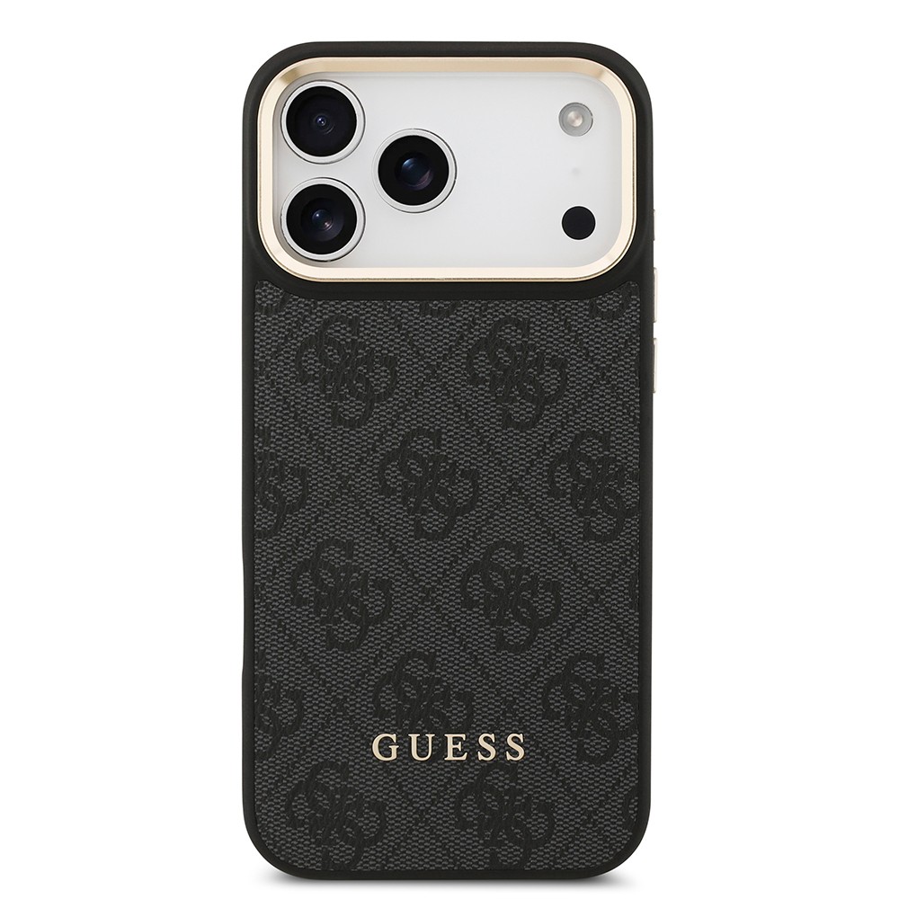 Apple iPhone 17 Pro Max Kılıf Guess Orjinal Lisanslı M-safe Şarj Özellikli 4G Metal Büyük Logolu Kartlıklı Kapak