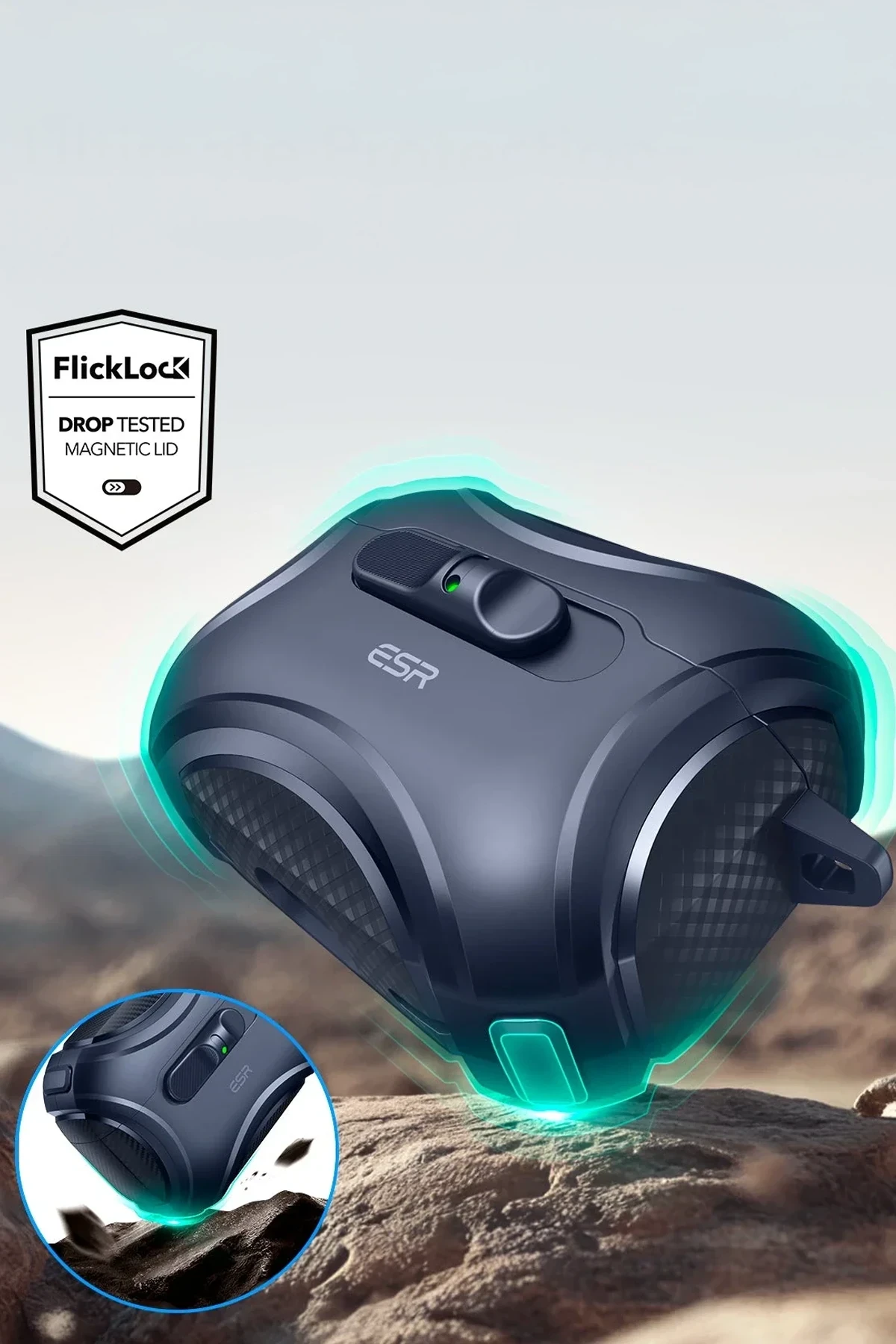 ESR Apple Airpods Pro 3 (3.nesil) Cyber FlickLock Magsafe Şarj Destekli Kilitli Kılıf