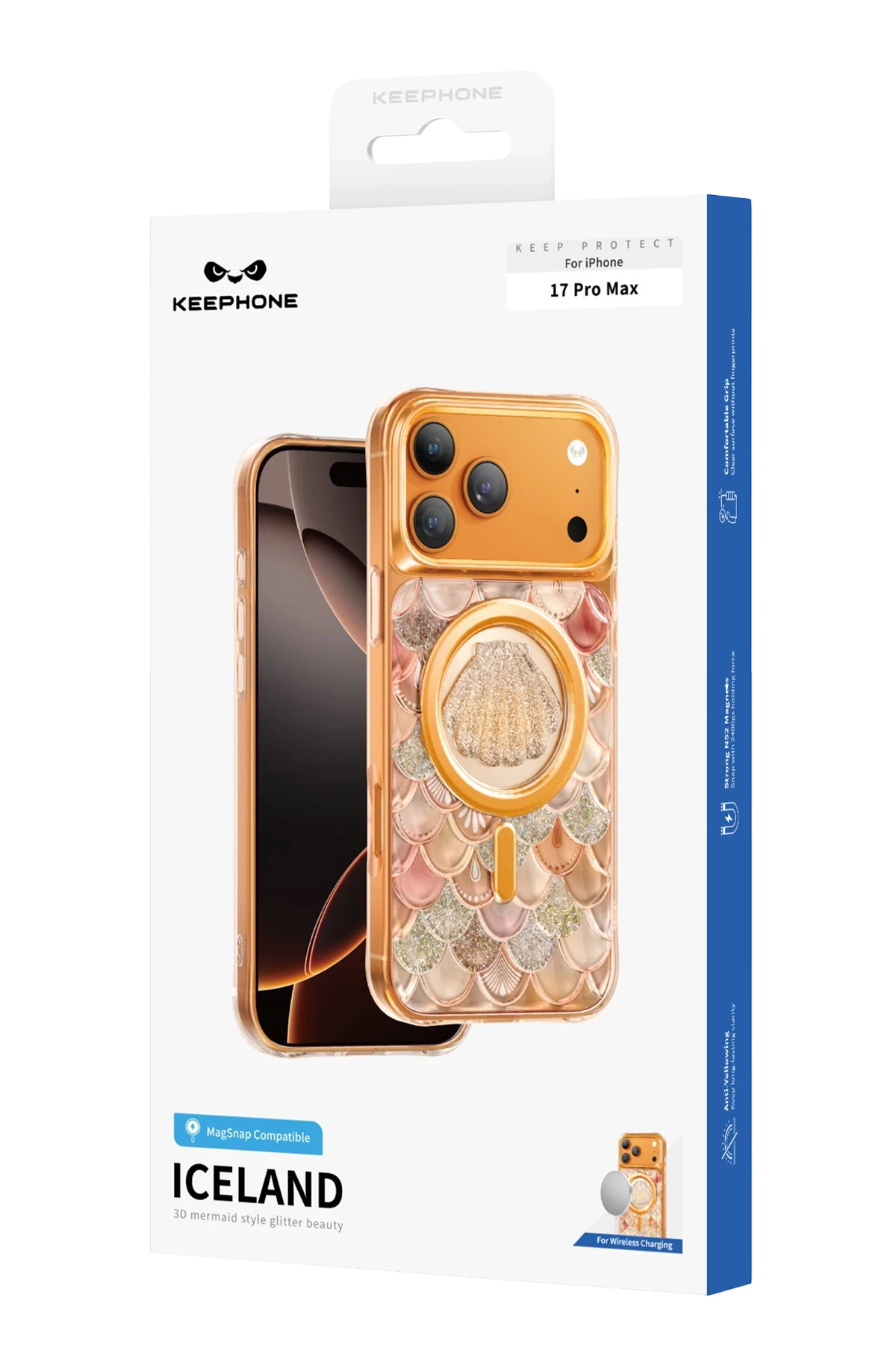 Keephone Apple iPhone 17 Pro Iceland Simli Magsafe Kapak