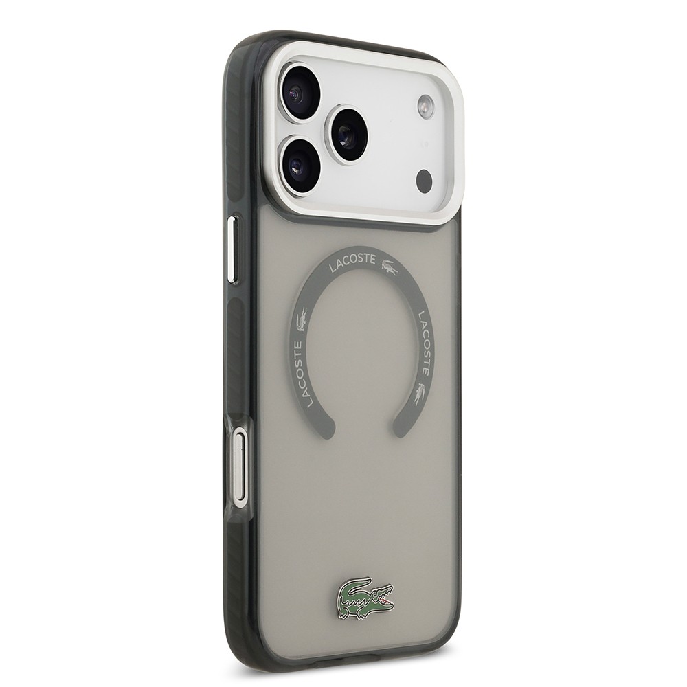 Apple iPhone 17 Pro Max Kılıf Lacoste Orjinal Lisanslı M-safe Şarj Özellikli İkonik Timsah Logolu Buzlu Kapak