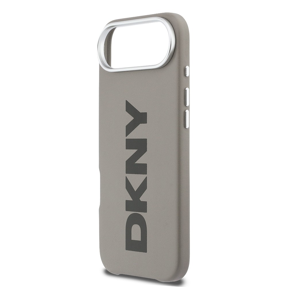 Apple iPhone 17 Air Kılıf DKNY Orjinal Lisanslı M-safe Şarj Özellikli PU Büyük Dikey Logolu Kapak