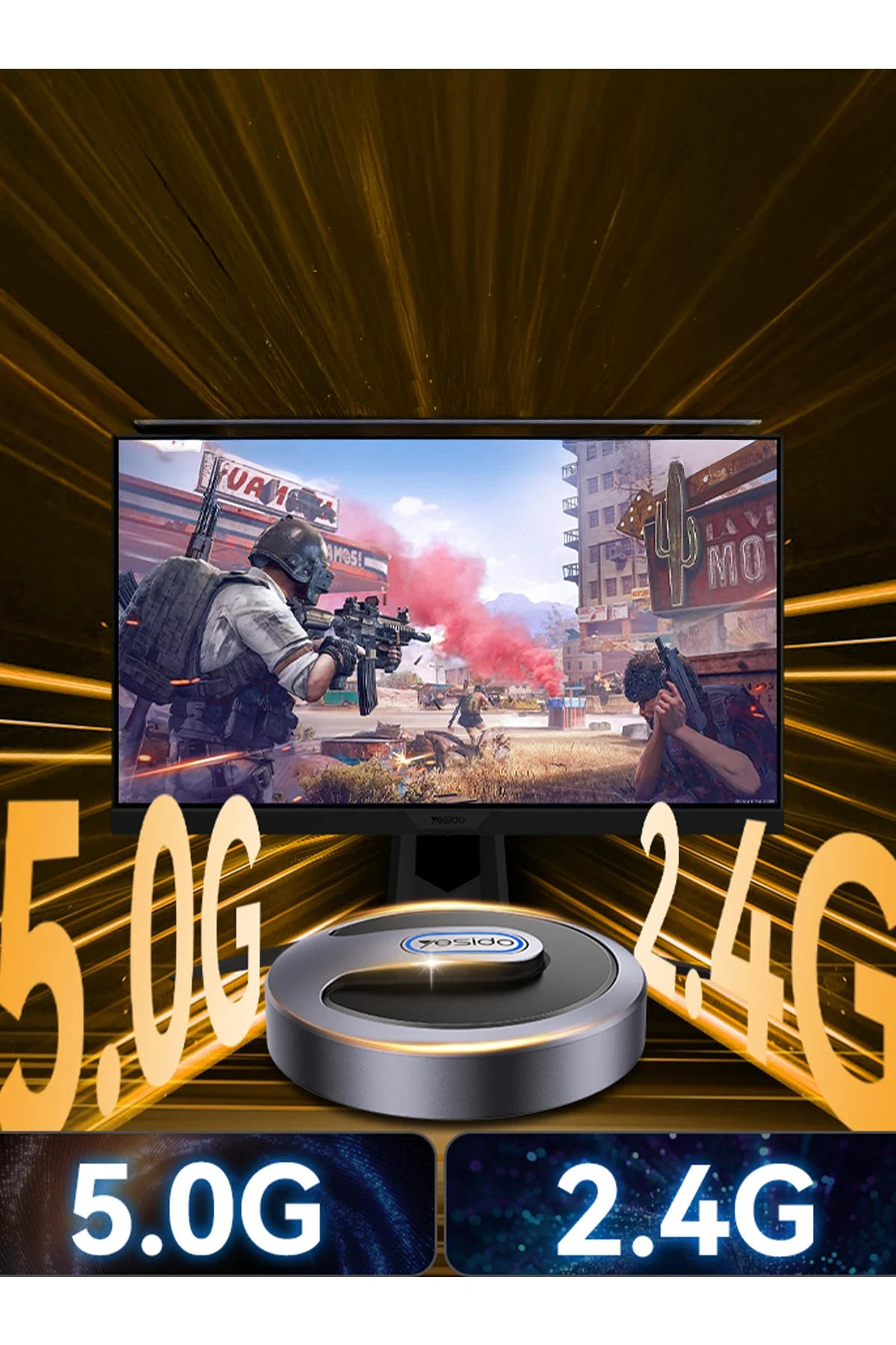 Yesido TV15 Tak Çalıştır 1080P Çift Kanal Wifi Kablosuz Ekran Yansıtma Cihazı