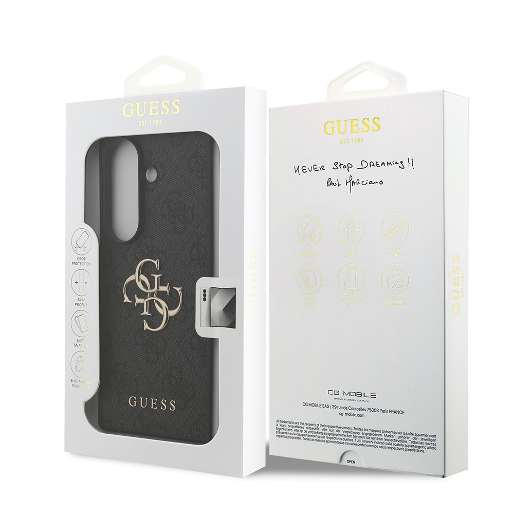 Galaxy Z Fold 7 Kılıf Guess Orjinal Lisanslı PU Deri Büyük Metal Logo Dizaynlı Kapak