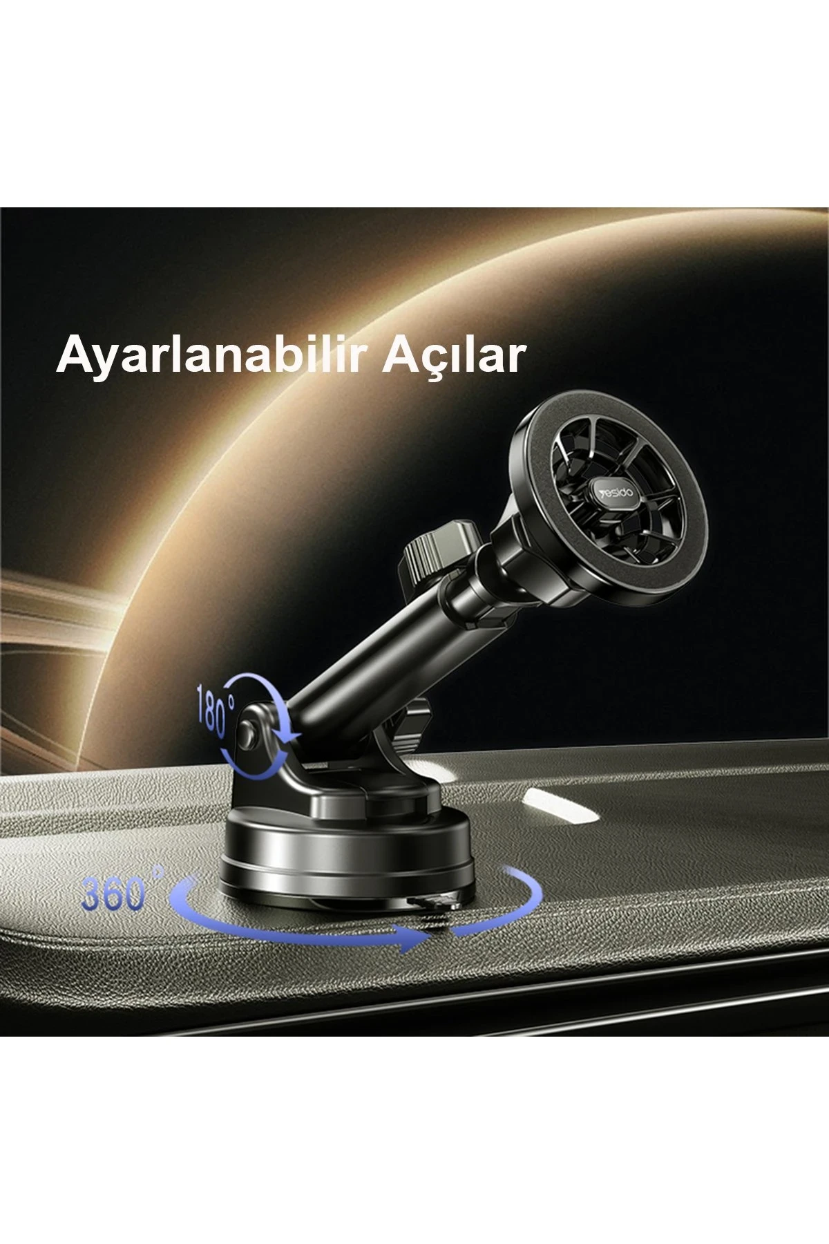 Yesido C158 2in1 Izgara Klipsli ve Vantuzlu 360 Derece Ayarlanabilir Manyetik Magsafe Araç Tutucu