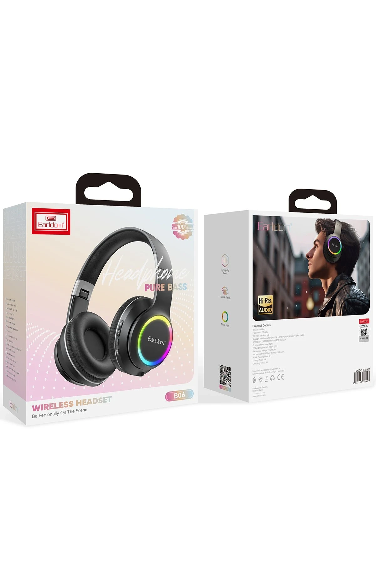 Earldom B06 RGB Kafaüstü Bluetooth Kulaklık