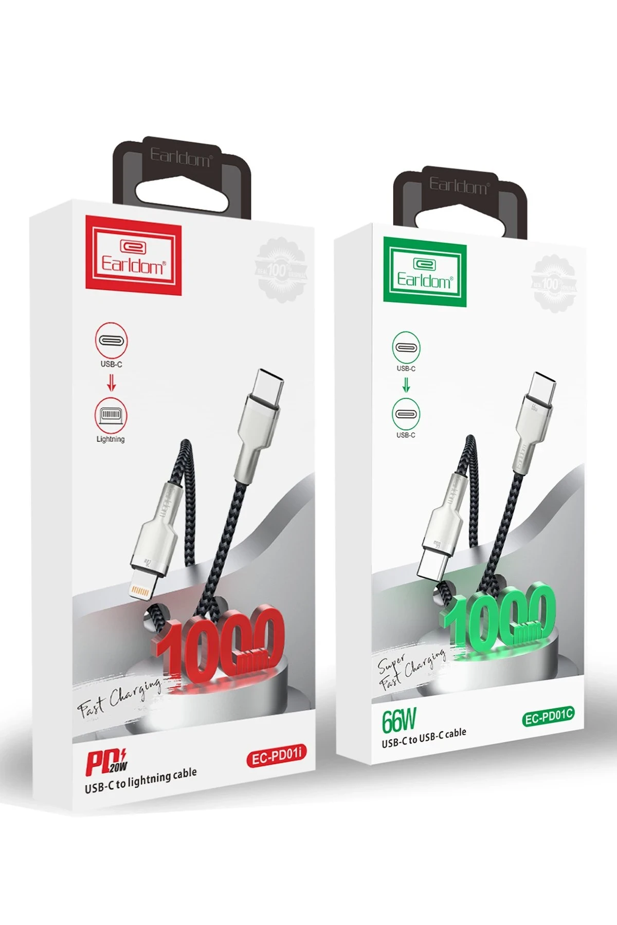Earldom EC-PD01C 1M 66W Type-C to Type-C PD Hızlı Şarj Kablosu