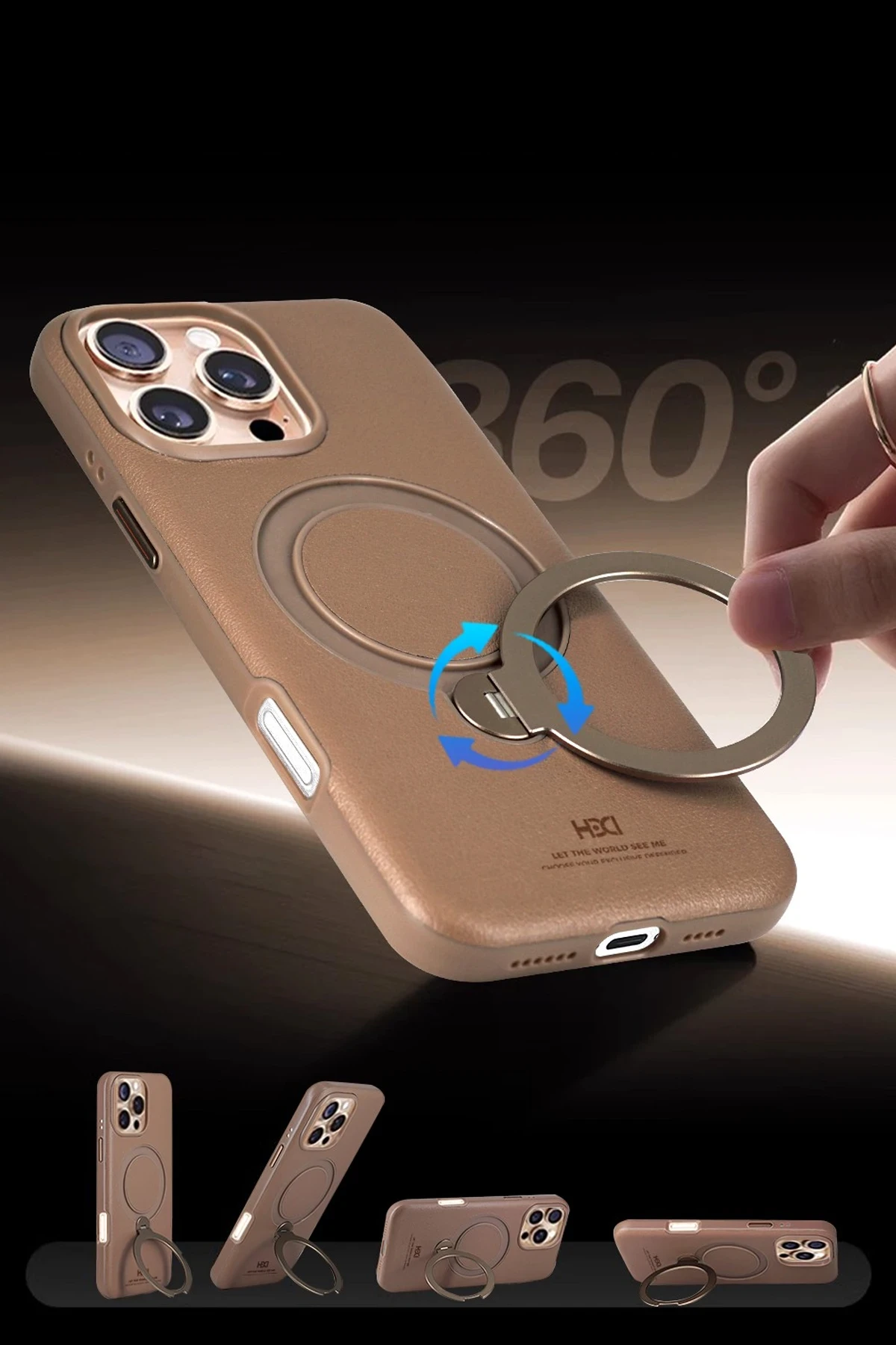 HDD iPhone 16 Pro Max Vapor Deri Magsafe Standlı Kılıf