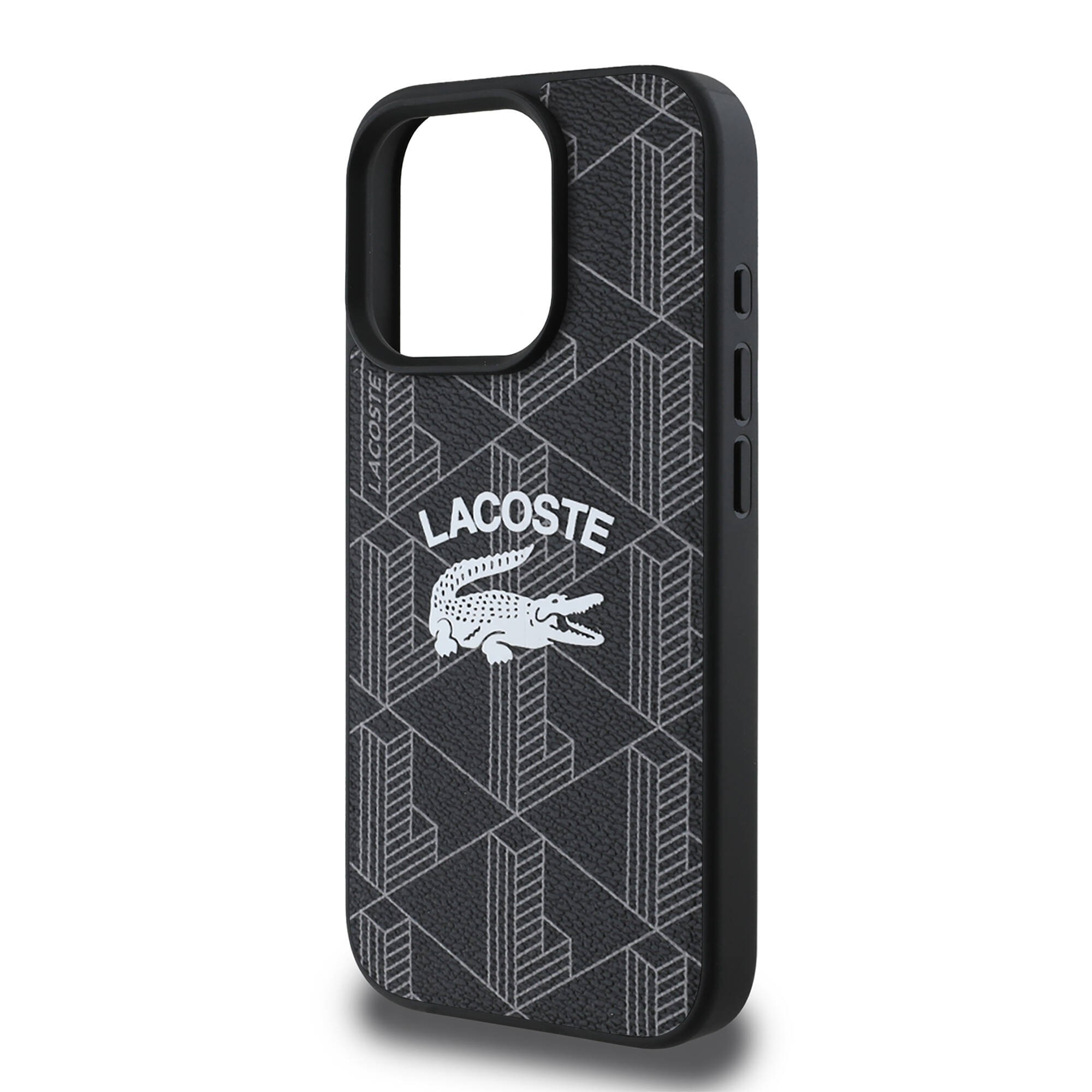Apple iPhone 16 Pro Max Kılıf Lacoste Orjinal Lisanslı M-safe Şarj Özellikli Mono Vintage Logo Kapak