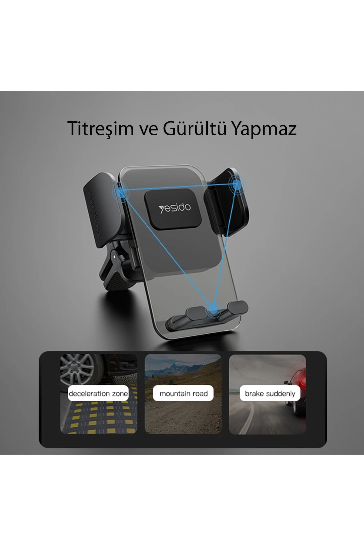Yesido C163 Izgara Klipsli 360 Derece Ayarlanabilir Araç Tutucu