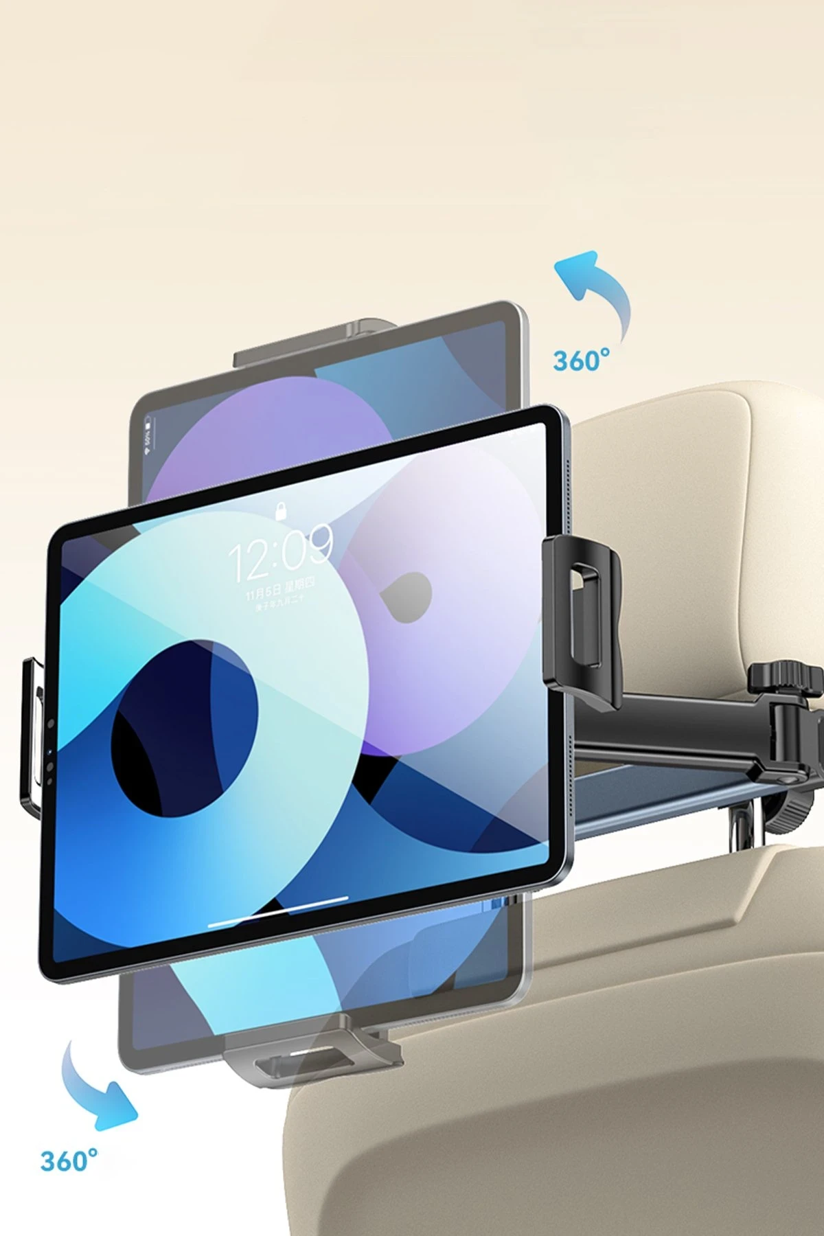 Yesido C294 360 Derece Ayarlanabilir Klipsli Koltuk Arkası Telefon Tablet Tutucu