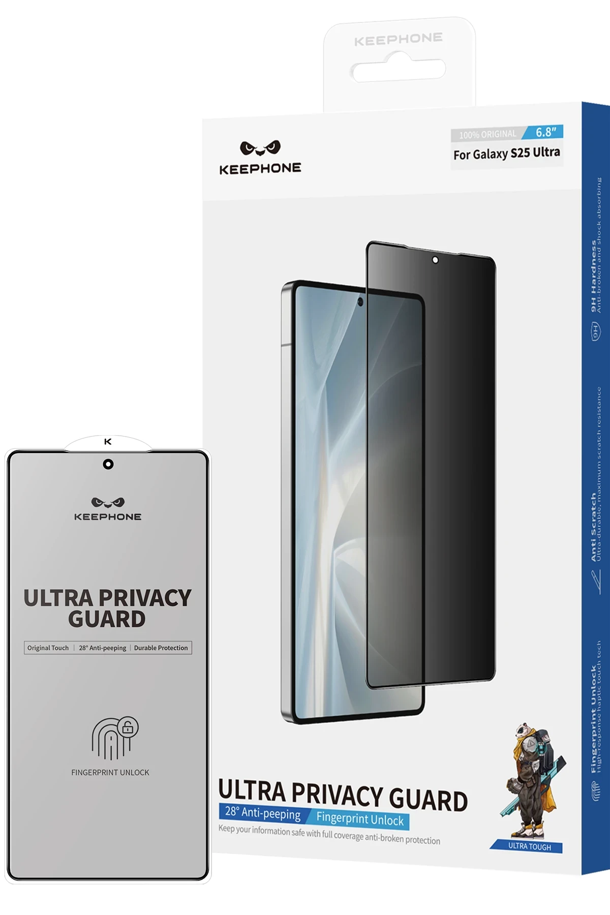 Keephone Samsung Galaxy S25 Privacy 2.5D Cam Ekran Koruyucu