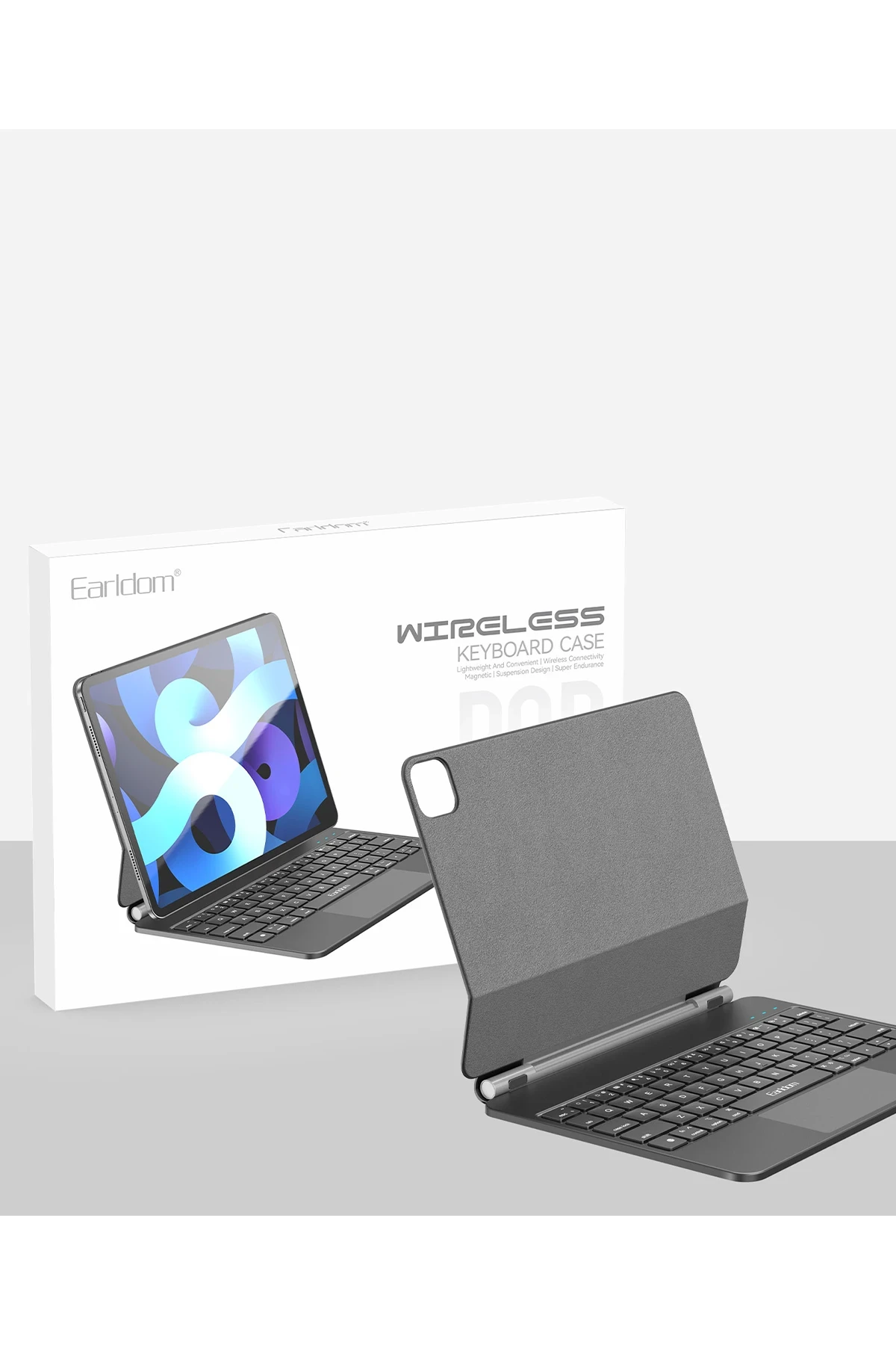 Earldom KB8 iPad Air 4 10.9 Kablosuz Klavyeli Tablet Kılıfı