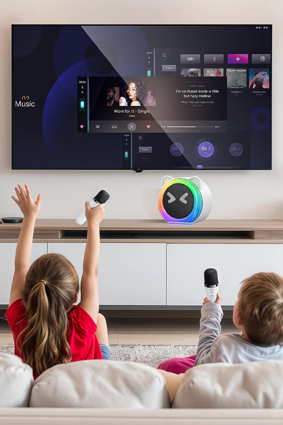 Yesido YSW36 2 Adet Karaoke Mikrofonlu BT 5.3 RGB Kablosuz Hoparlör