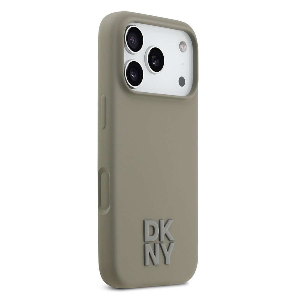 Apple iPhone 17 Pro Kılıf DKNY Orjinal Lisanslı M-safe Şarj Özellikli Metal Logolu Silikon Kapak
