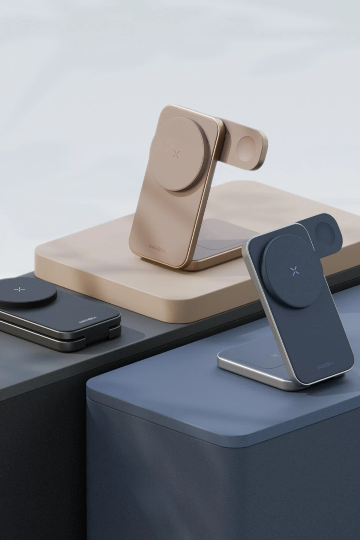 Energea MagTrio Plus 3in1 Katlanabilir 15W Telefon Saat Airpods Masaüstü Hızlı Şarj Standı