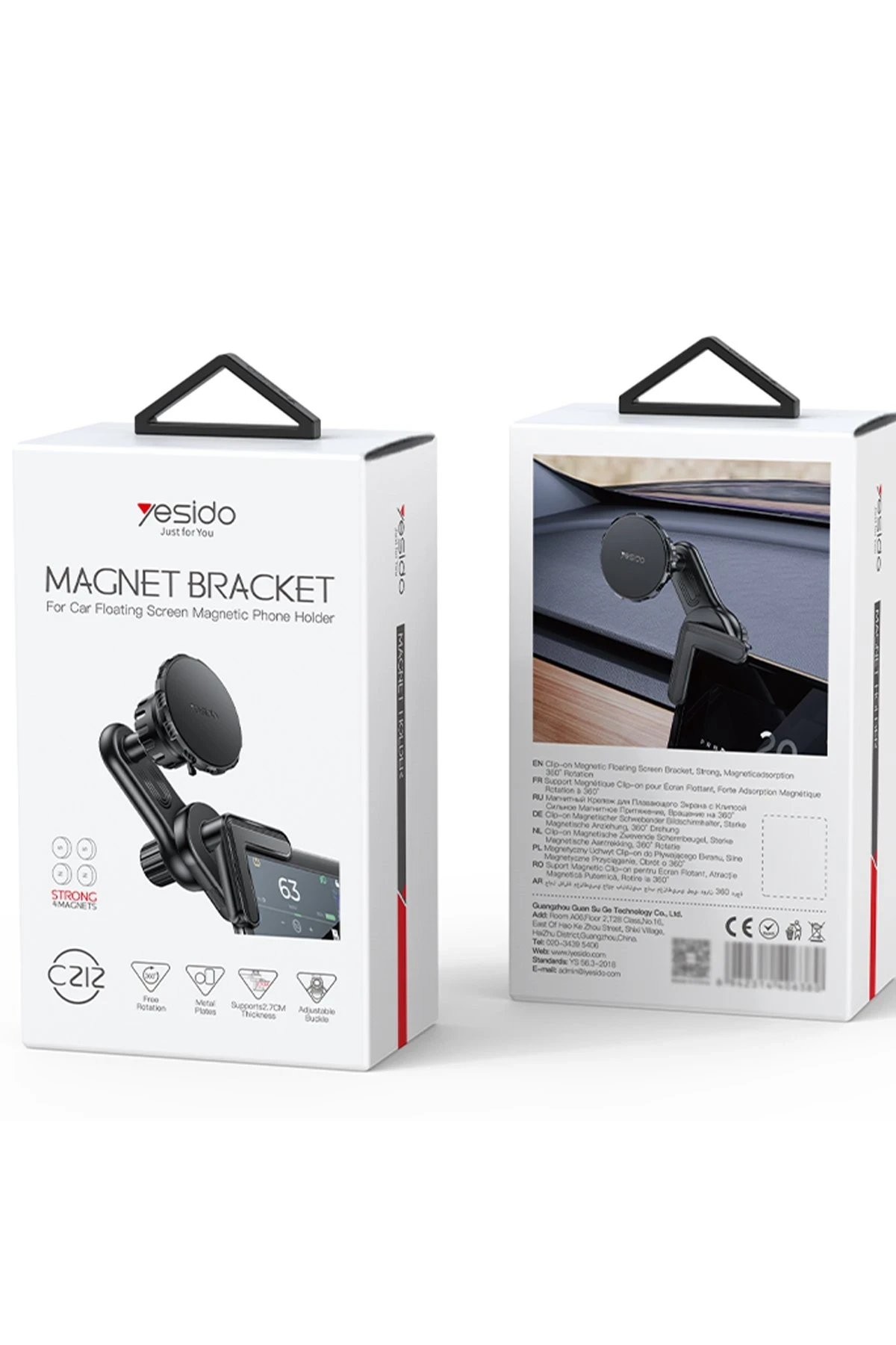Yesido C212 360 Derece Ayarlanabilir Araç CarPlay Ekranına Sabitlenen Magsafe Araç Telefon Tutucu