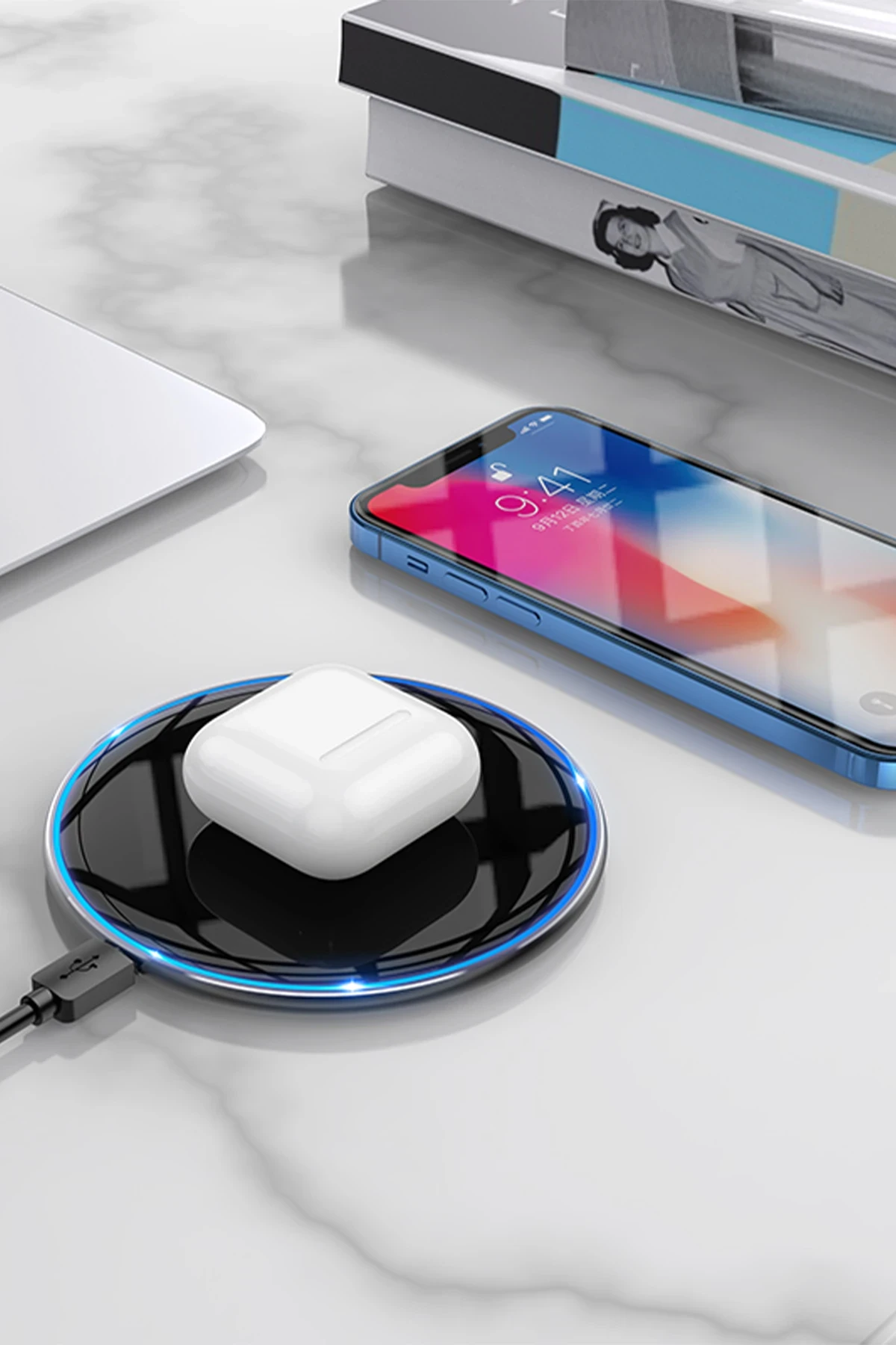 Hoco. CW6 Pro Easy 15W 1M Kablosuz Magsafe Şarj Cihazı