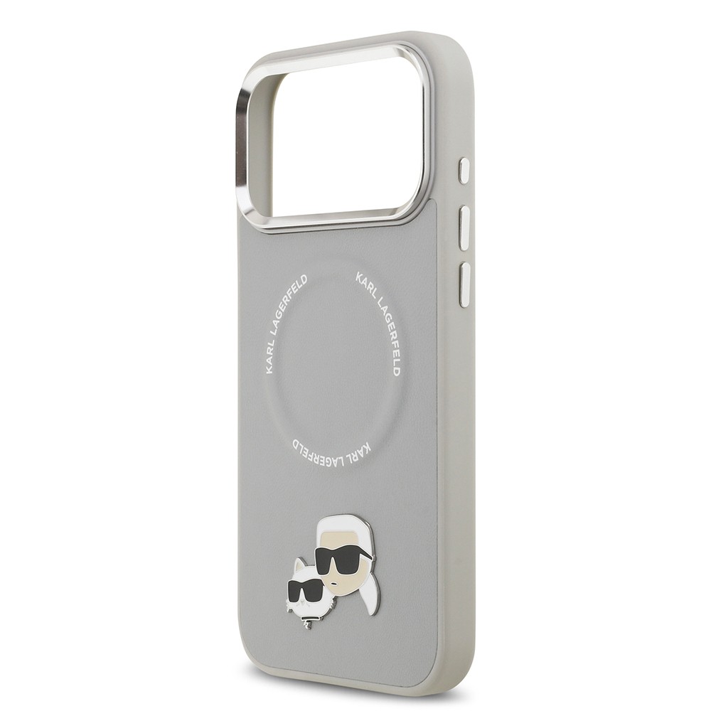 Apple iPhone 17 Pro Kılıf Karl Lagerfeld Orjinal Lisanslı M-safe Şarj Özellikli Metal Kamera ve Buton Tasarımlı K&C PU Deri Kapak