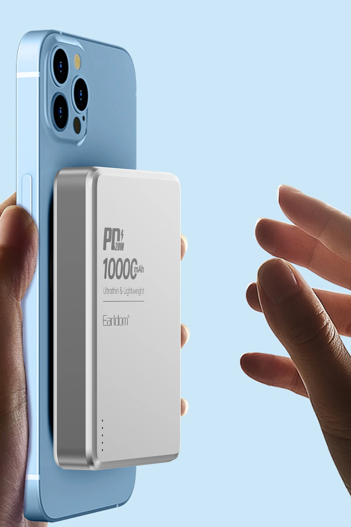Earldom PD54 10.000 mAh 15W Kablosuz Şarj ve 20W Type-C Çıkışlı PD Hızlı Şarj Powerbank
