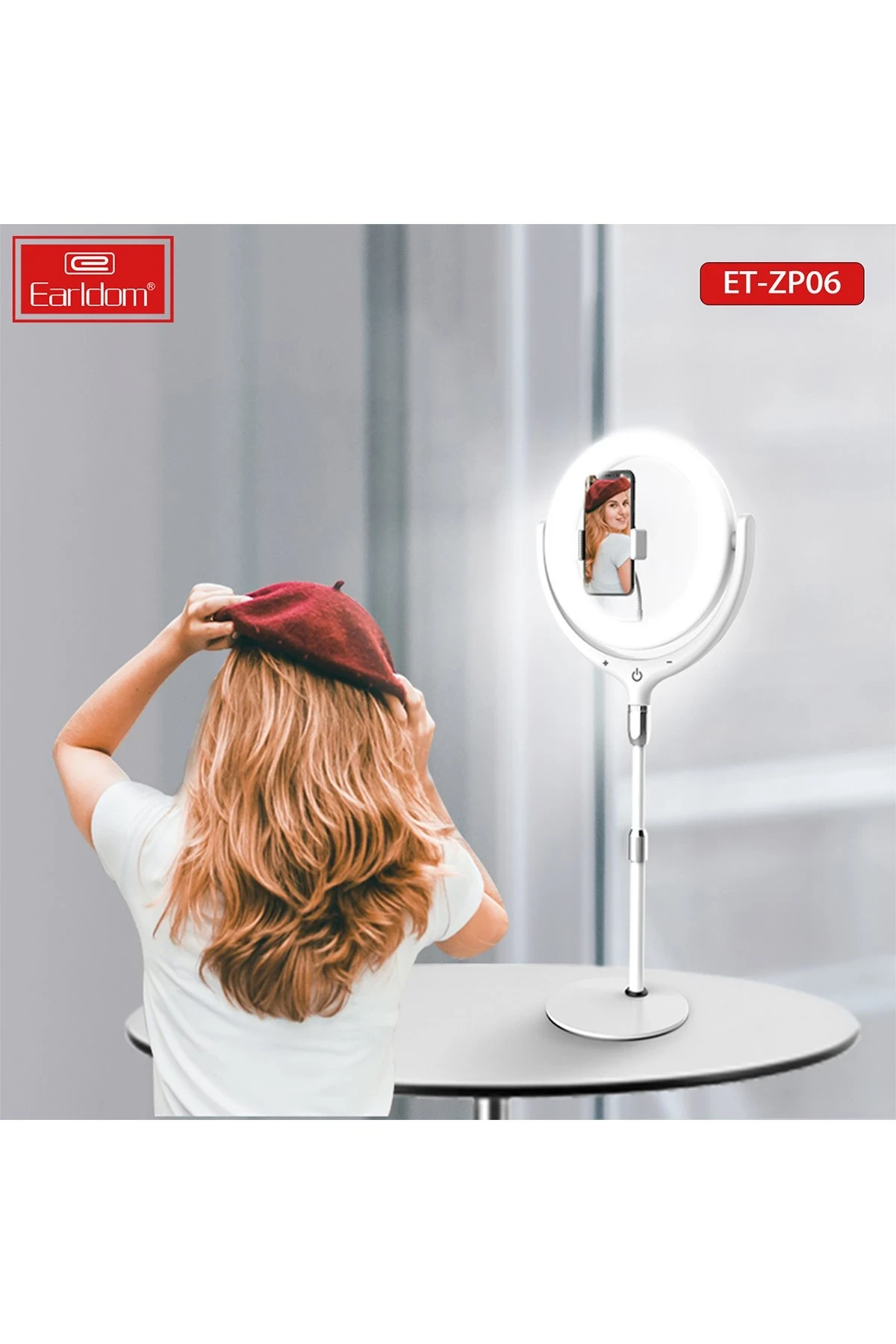 Earldom ZP06 Ayarlanabilir Açılı Dokunmatik Kontrollü Tripodlu Selfie Işığı