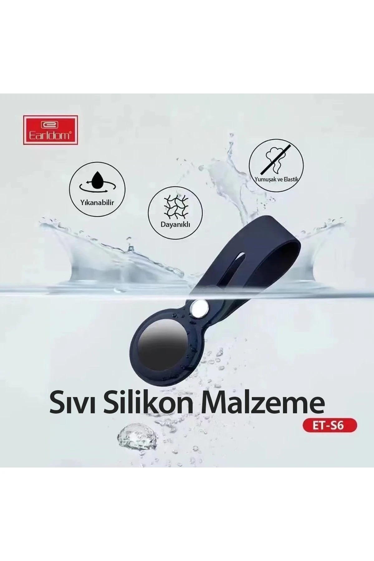 Earldom S6 Kopçalı Silikon Airtag Kılıfı