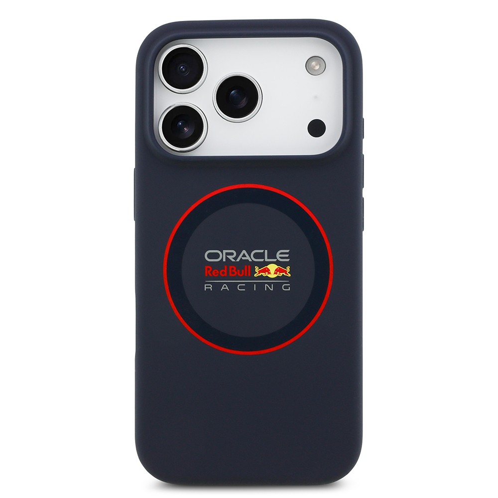 Apple iPhone 17 Pro Max Kılıf Redbull Orjinal Lisanslı M-safe Şarj Özellikli Kırmızı Halka ve Logo Silikon Kapak