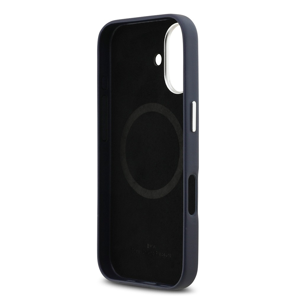 Apple iPhone 17 Kılıf BMW Orjinal Lisanslı M-safe Şarj Özellikli Metal Logolu Tam Kaplama Deri Kapak