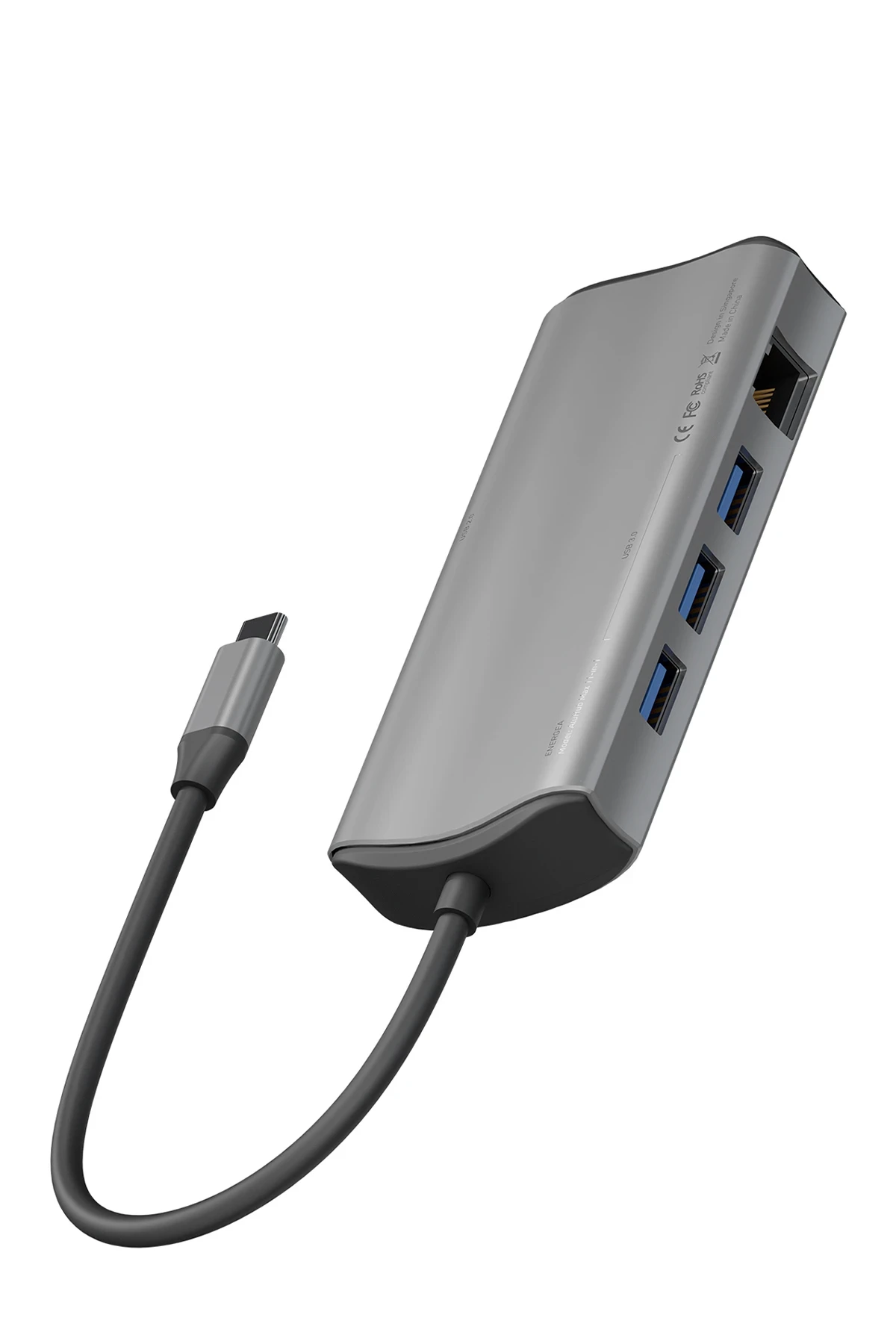 Energea AluHub Max 100W Type-C PD Şarj Destekli 11in1 4K Hub Dönüştürücü