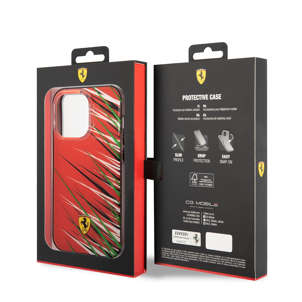 Apple iPhone 14 Pro Max Kılıf Ferrari Orjinal Lisanslı Baskı Logolu Çimen Desenli Kapak