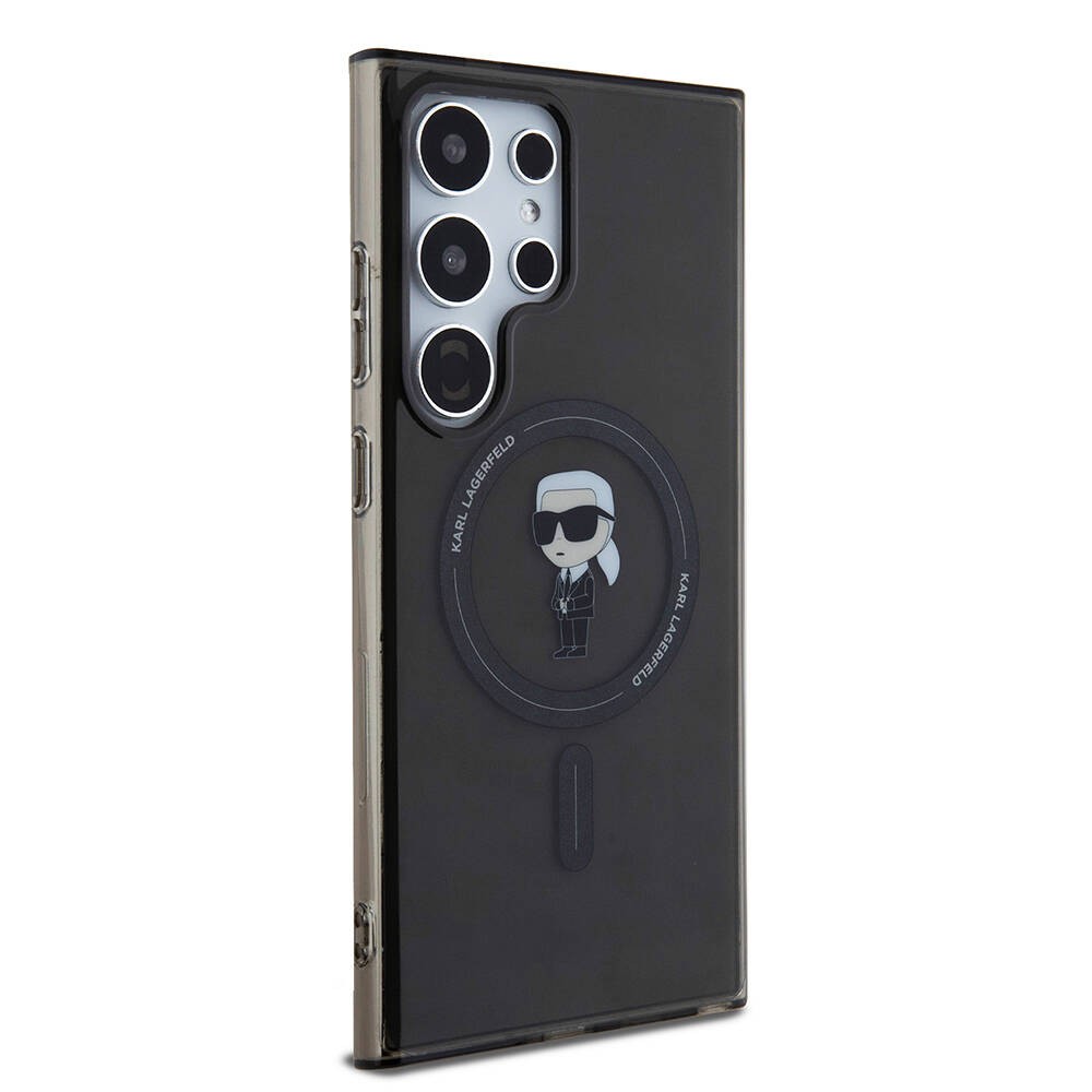 Galaxy S24 Ultra Kılıf Karl Lagerfeld Orjinal Lisanslı M-safe Şarj Özellikli Karl Head IML Baskılı Kapak