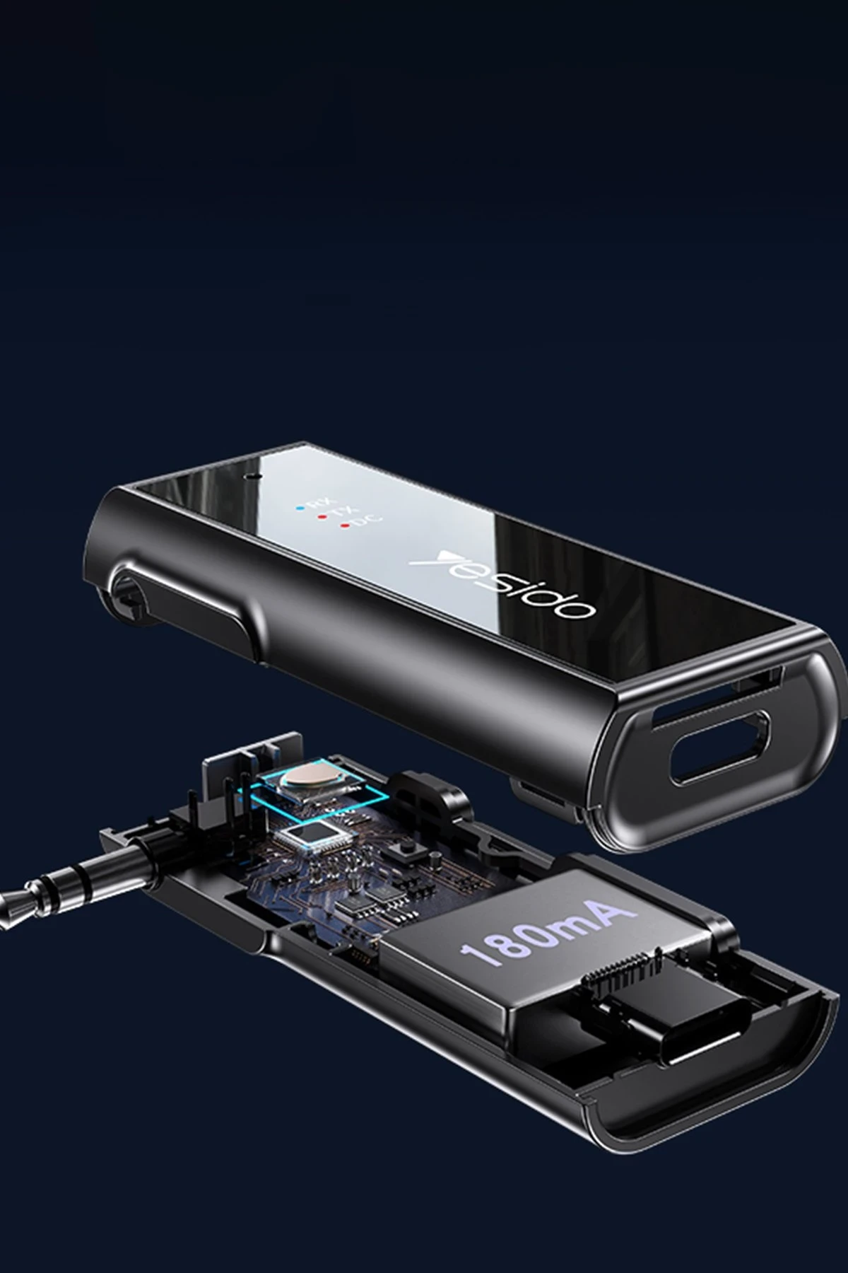 Yesido YAU41 3.5mm Aux Çıkışlı Mikrofonlu Bluetooth Araç Kiti