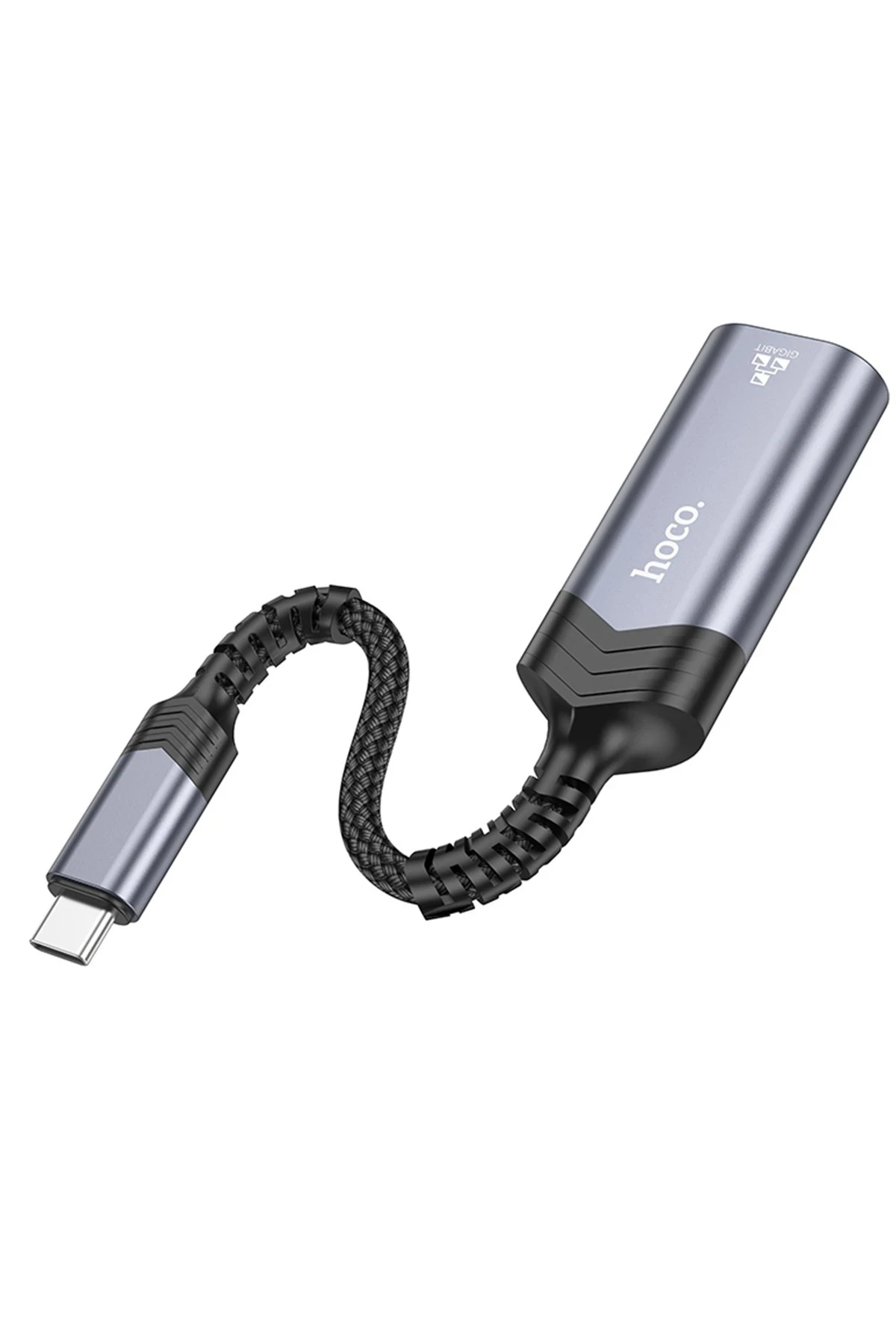 Hoco. UA26 Tak Çalıştır Type-C to RJ45 1000 Mbps Ethernet Dönüştürücü