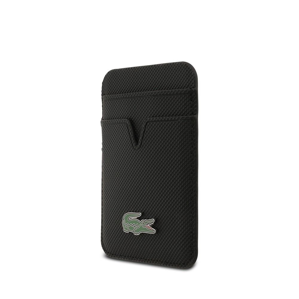 Apple iPhone 17 Kılıf Lacoste Orjinal Lisanslı M-safe Şarj Özellikli PU Pike Desenli Metal Logolu Kartlıklı Kapak