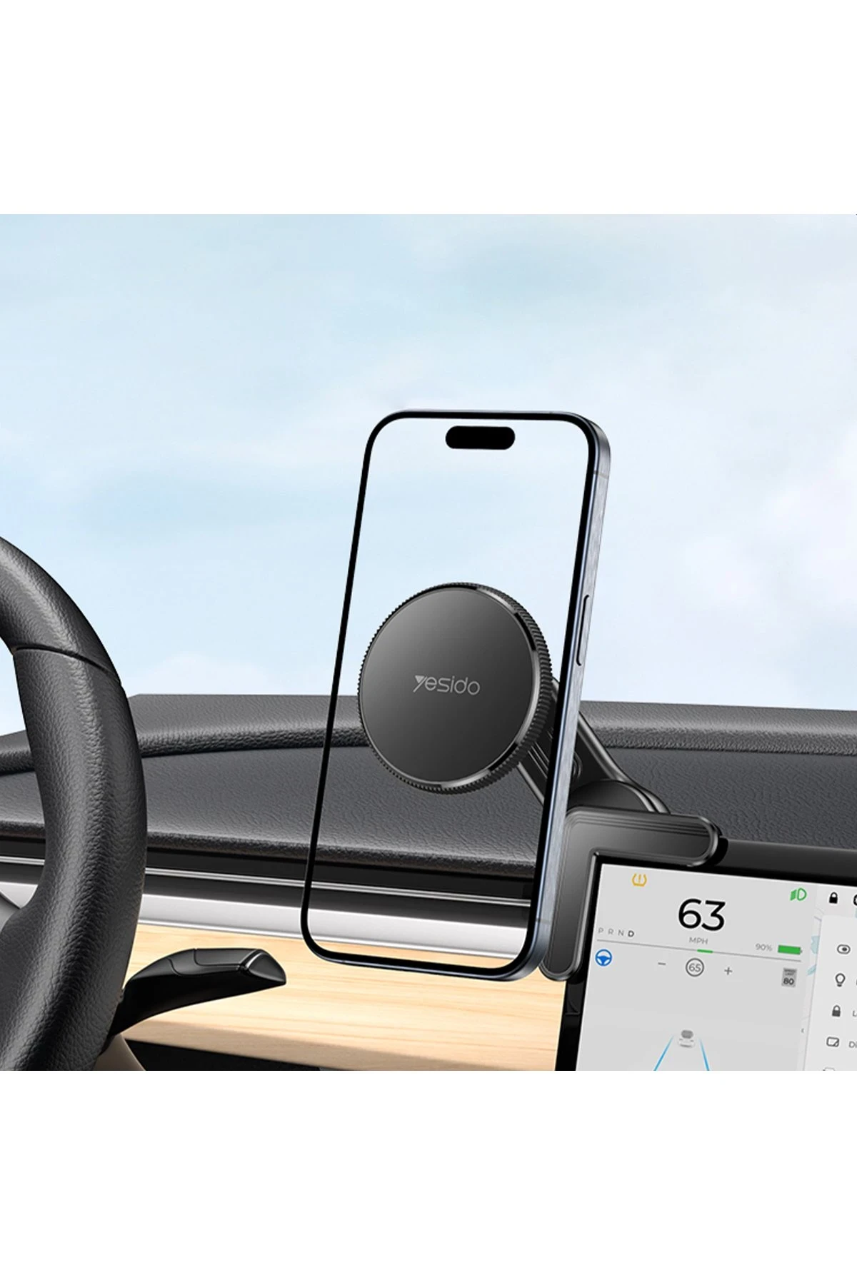 Yesido C213 360 Derece Ayarlanabilir Araç CarPlay Ekranına Sabitlenen Magsafe Araç Telefon Tutucu