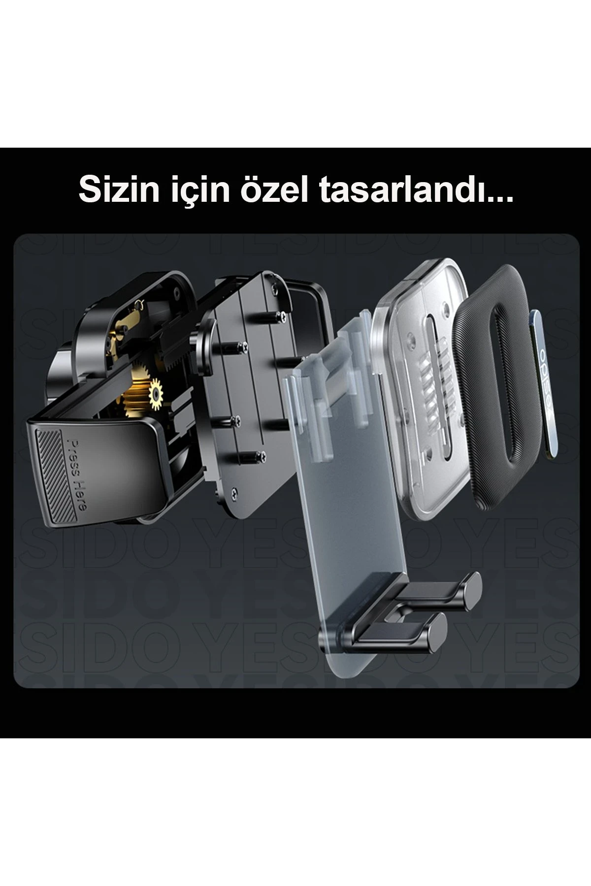 Yesido C261 Yapışkanlı 360 Derece Ayarlanabilir Araç Tutucu