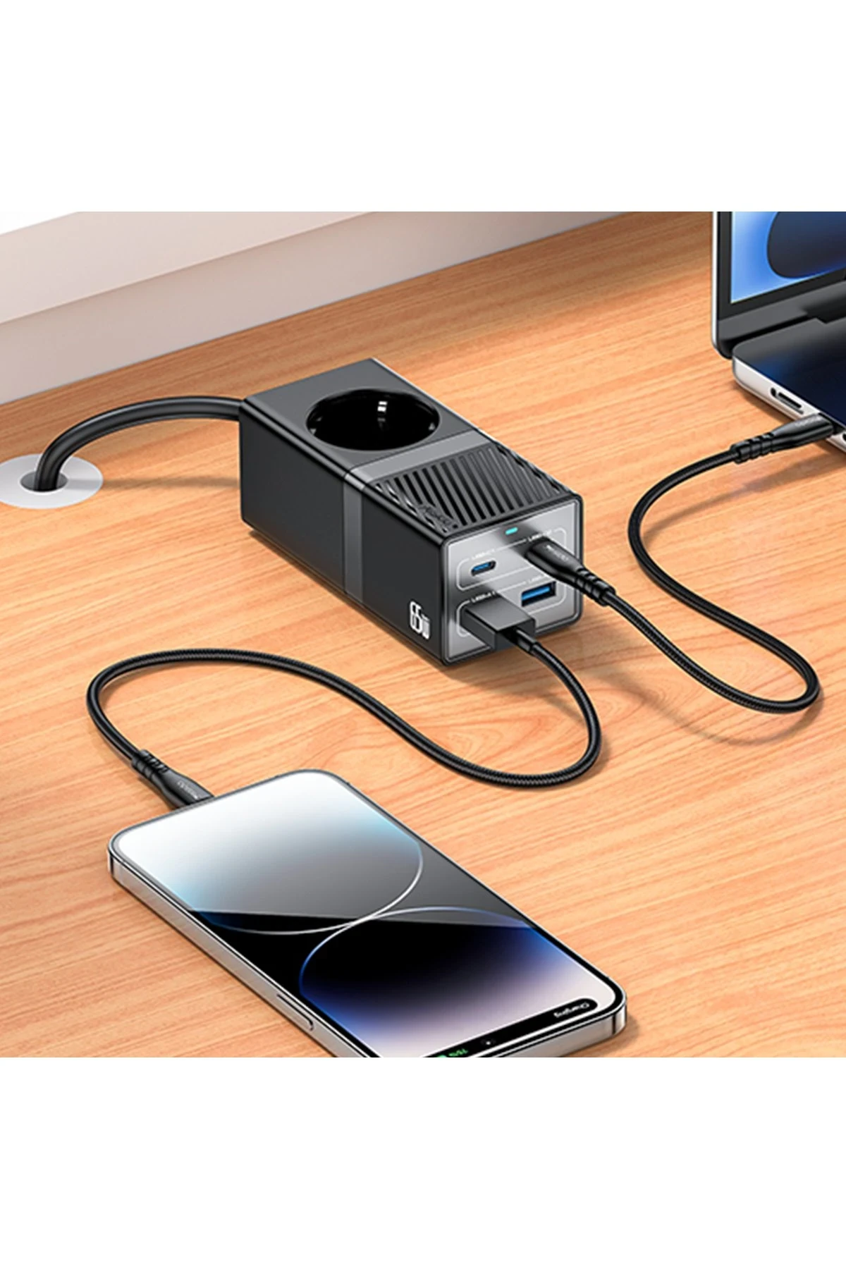 Yesido MC36 2500W 1.5M Ekstra 2 Adet 18W USB ve 2 Adet 45W Type-C Çıkışlı Priz Uzatıcı