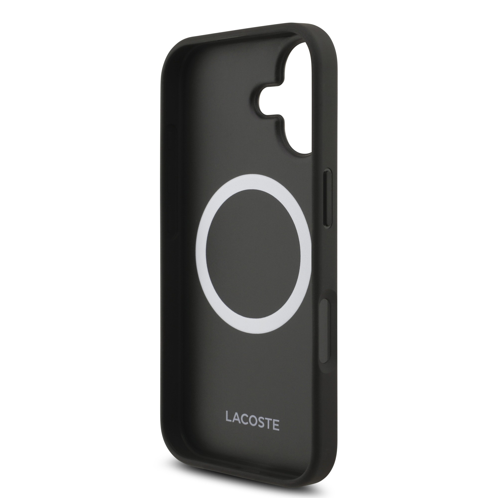 Apple iPhone 17 Kılıf Lacoste Orjinal Lisanslı M-safe Şarj Özellikli PU Pike Desenli Metal Logolu Kartlıklı Kapak
