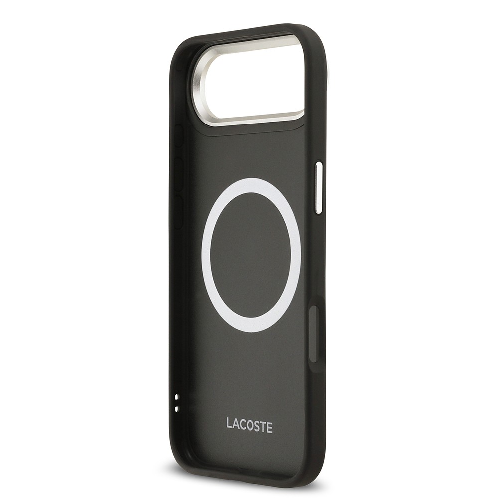 Apple iPhone 17 Air Kılıf Lacoste Orjinal Lisanslı M-safe Şarj Özellikli Champs Elysees PU Deri Tasarımlı Kapak