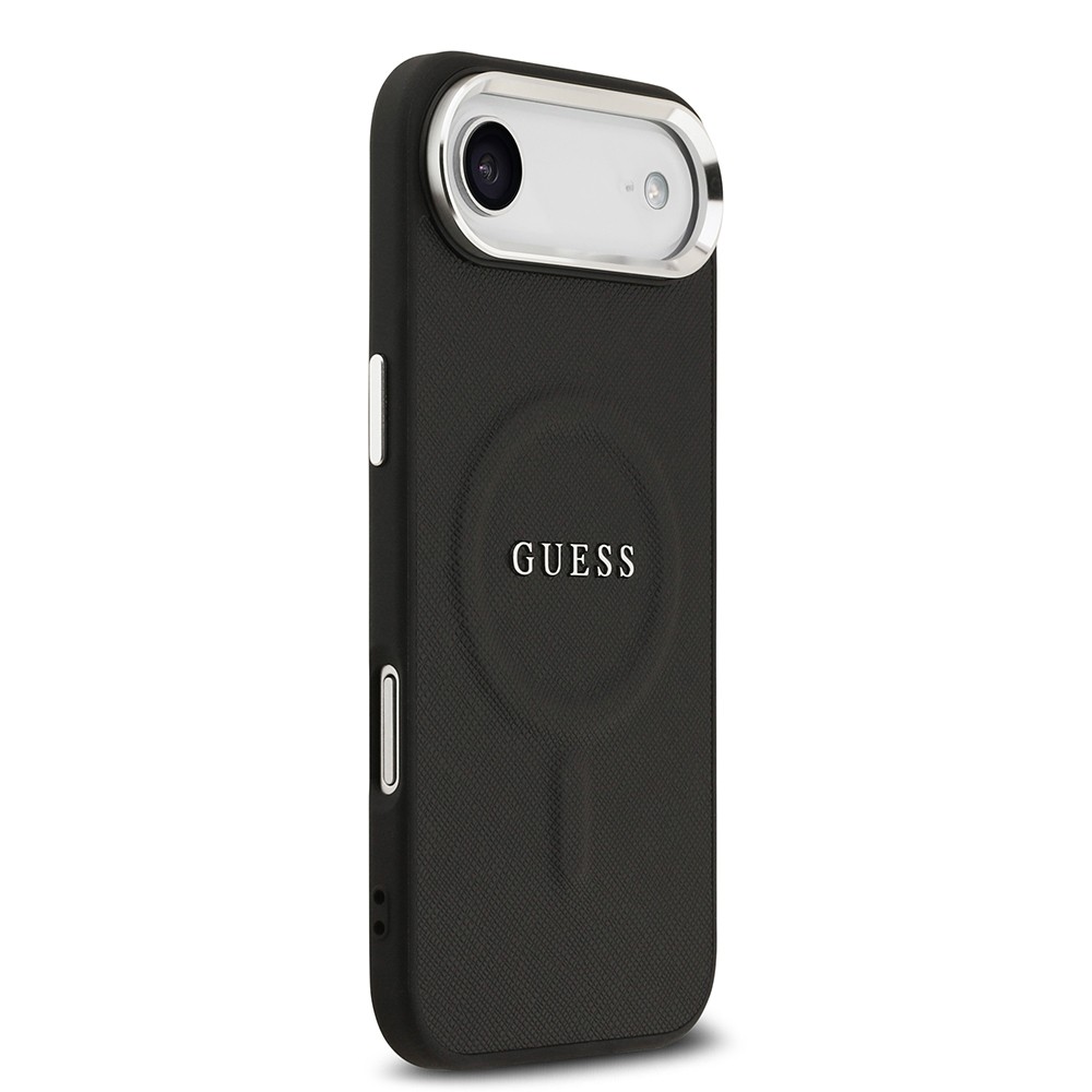 Apple iPhone 17 Air Kılıf Guess Orjinal Lisanslı M-safe Şarj Özellikli Klasik Yazı Logolu PU Deri Kapak