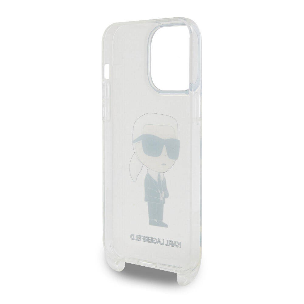 Apple iPhone 15 Pro Max Kılıf Karl Lagerfeld Orjinal Lisanslı Boyun Askılı Karl İkonik Crossbody Kapak