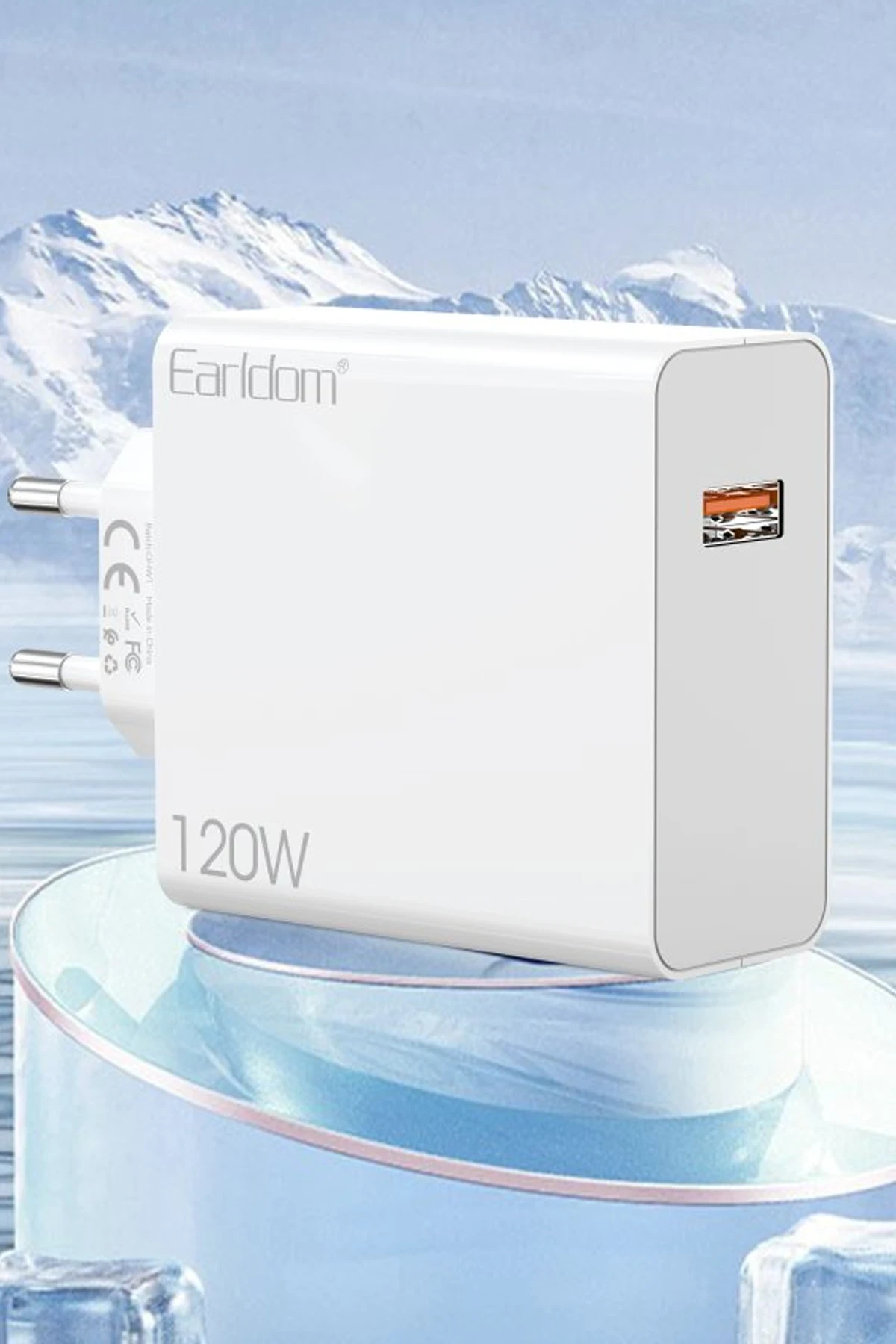 Earldom EU48 120W USB QC 3.0 Çıkışlı ve USB to Type-C Kablolu PD Hızlı Şarj Cihazı